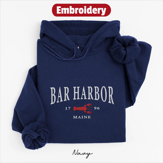 Bar Harbor embroidery hoodie