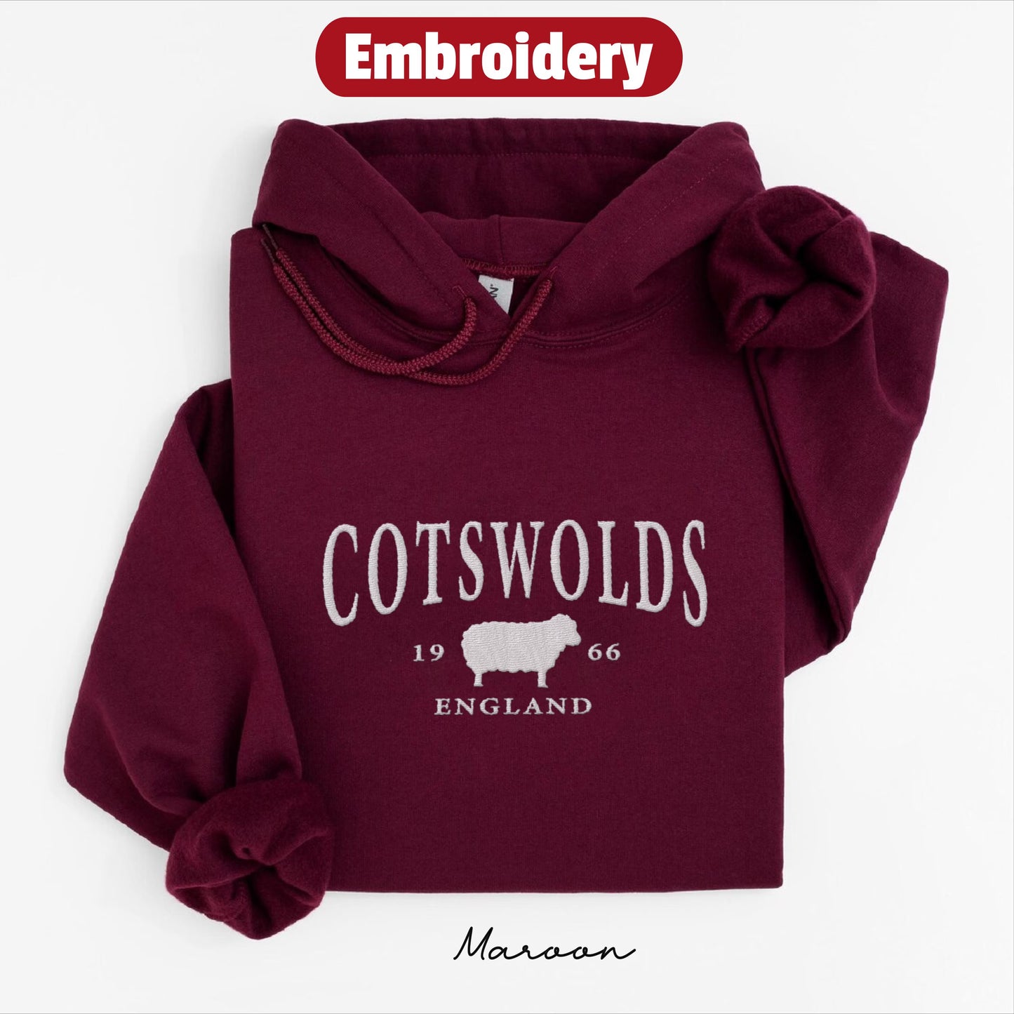 Cotswolds embroidery hoodie