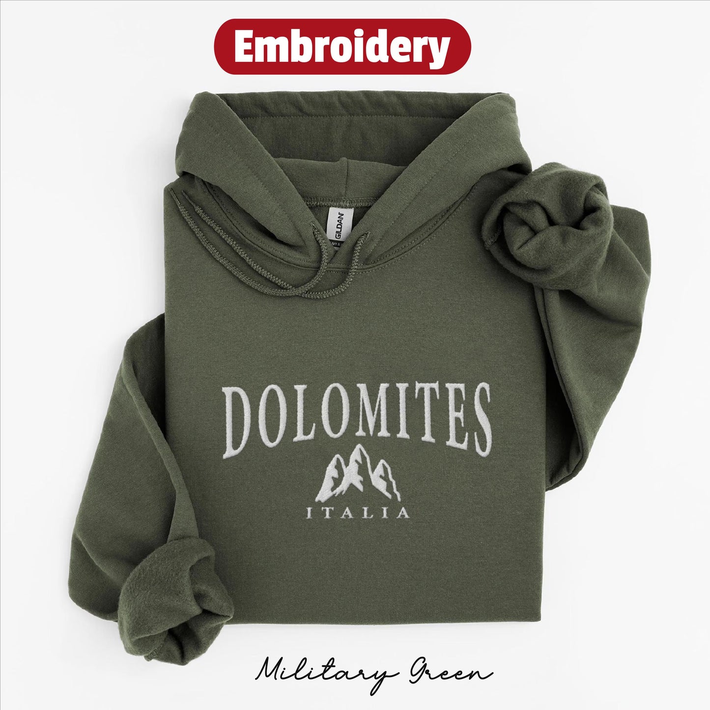 Dolomites embroidery hoodie