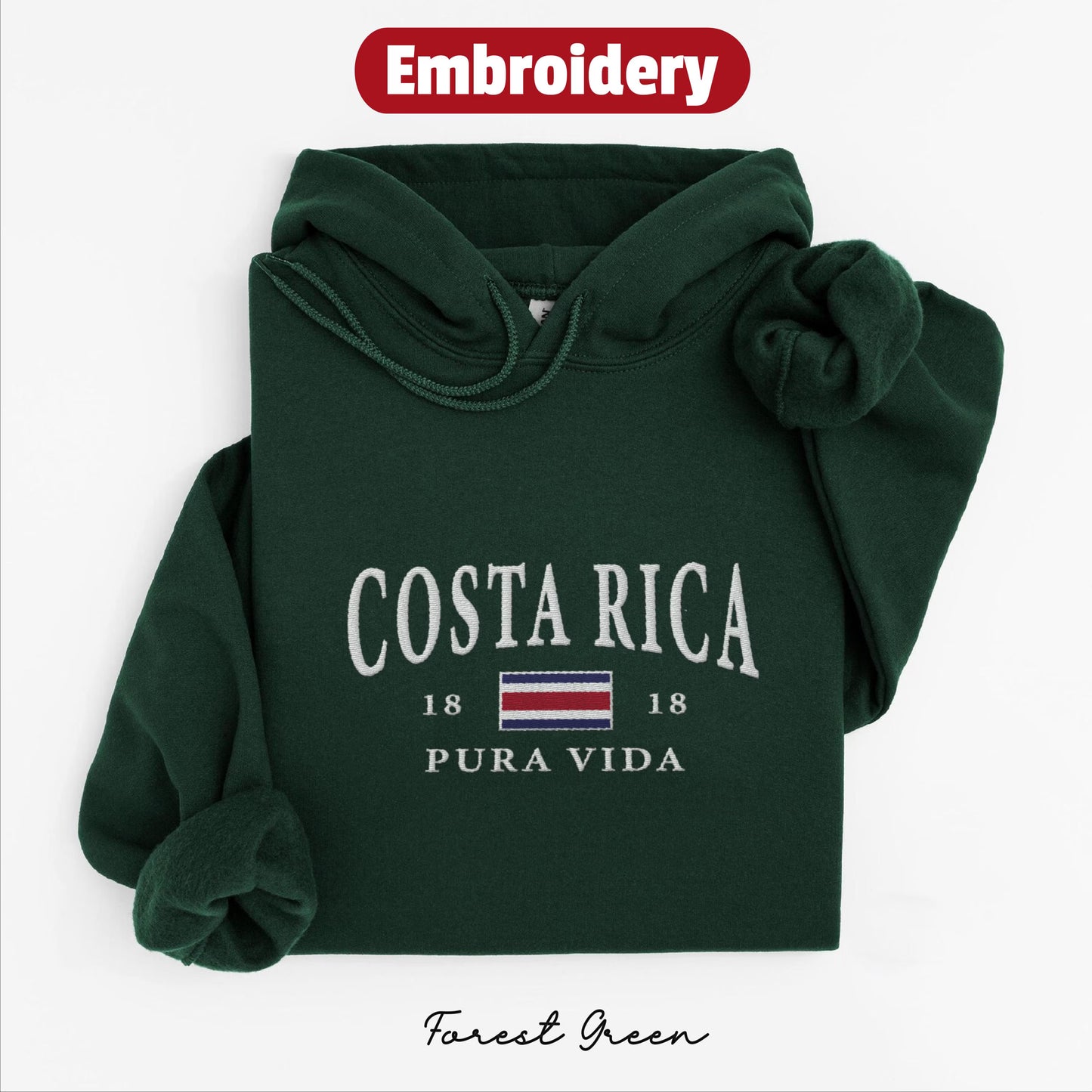 Costa Rica embroidery hoodie