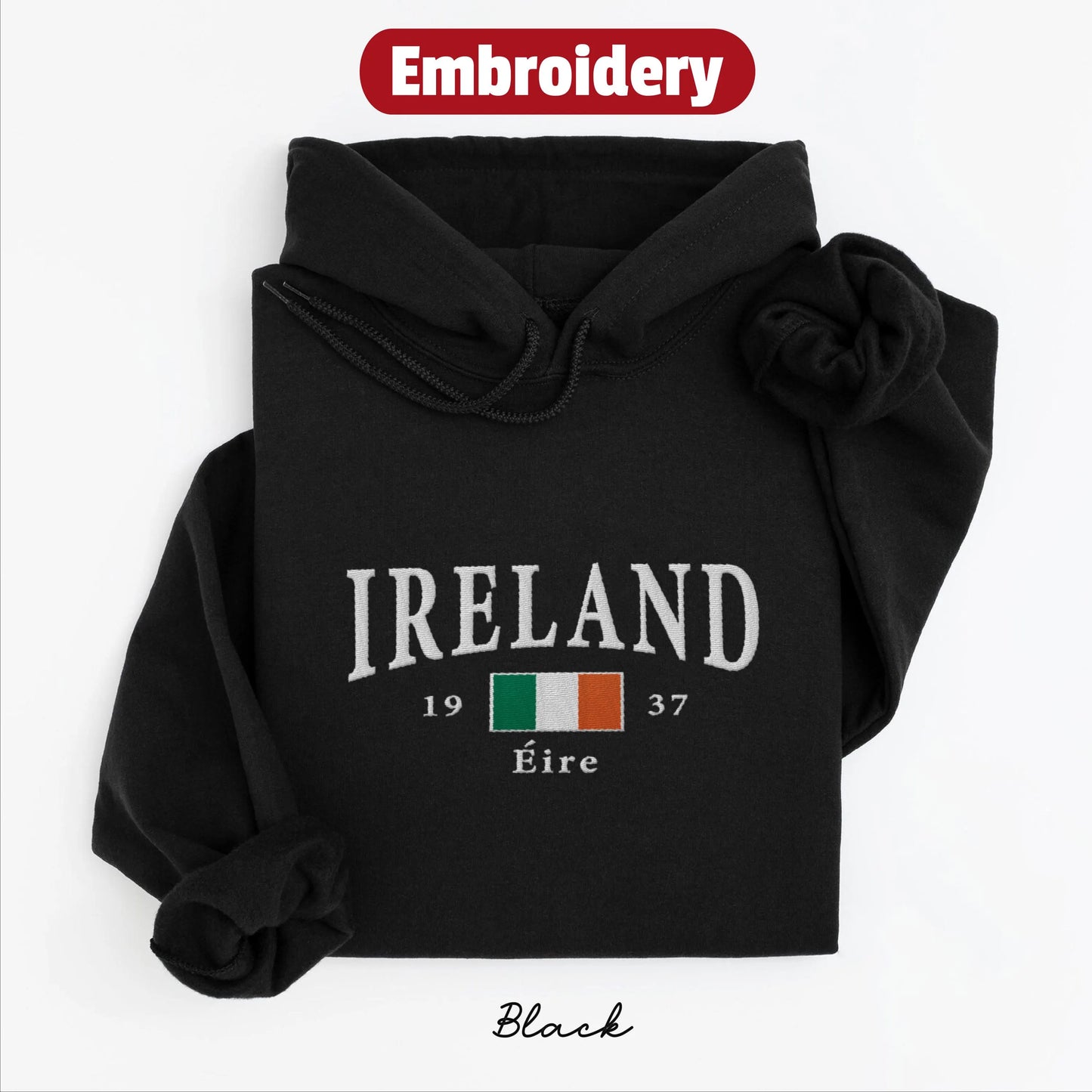 Ireland embroidery hoodie