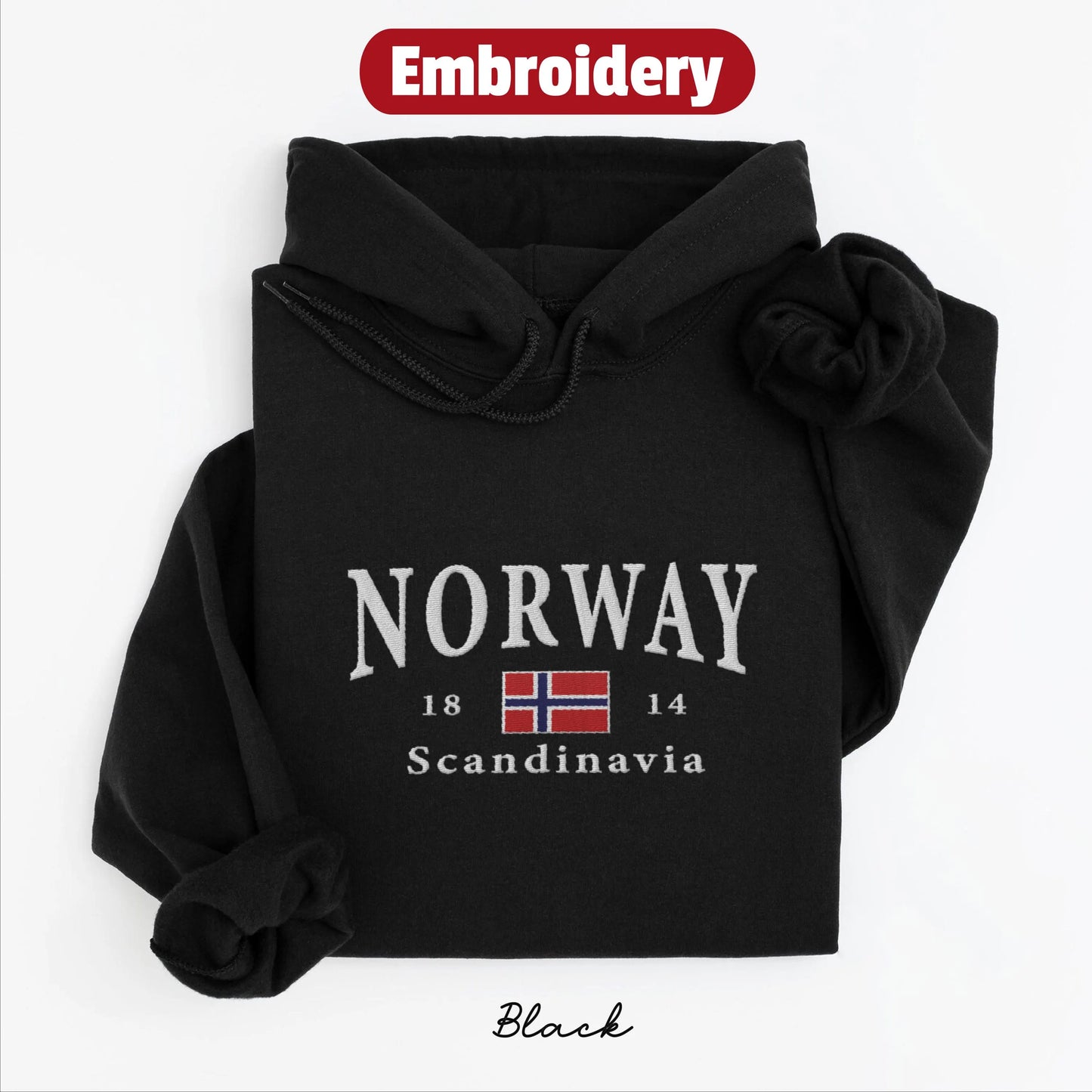 Norway embroidery hoodie