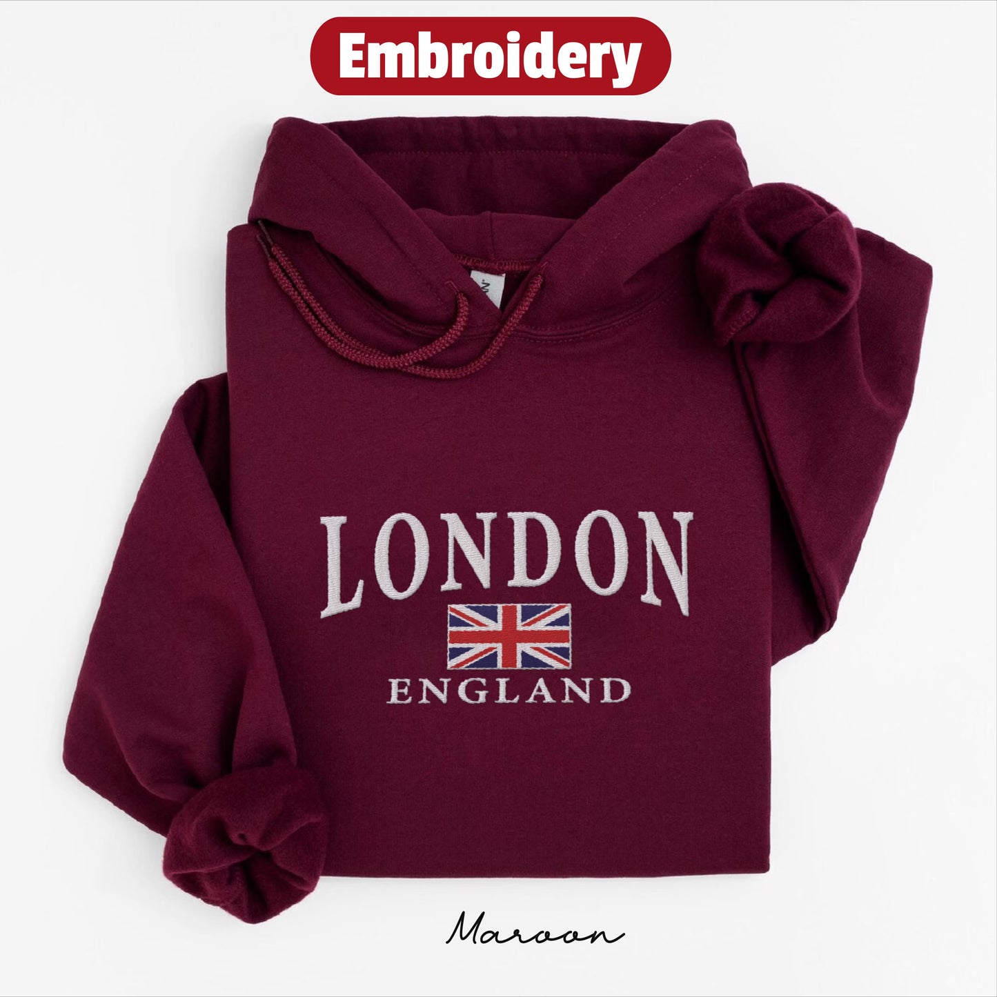London embroidery hoodie