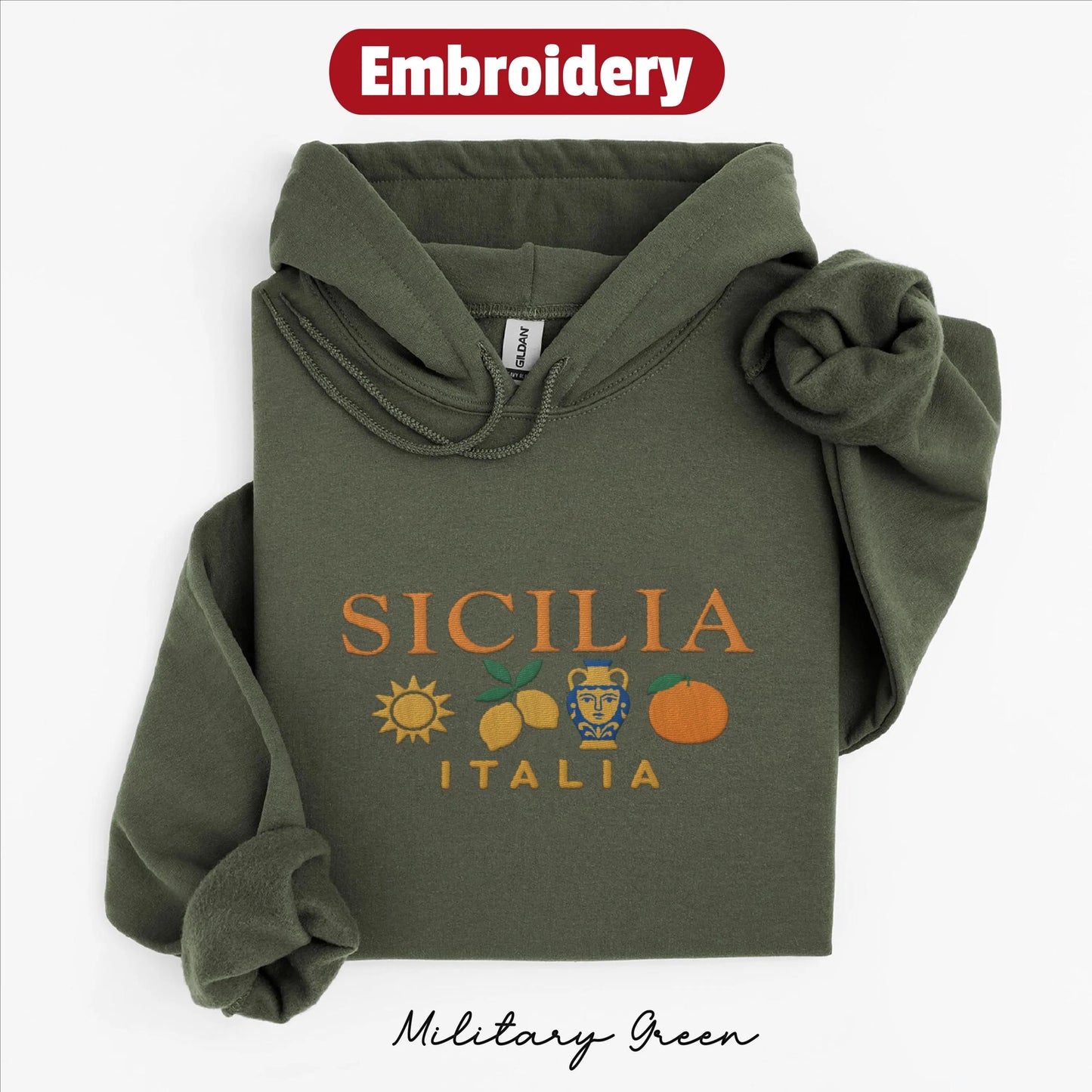 Sicily embroidery hoodie