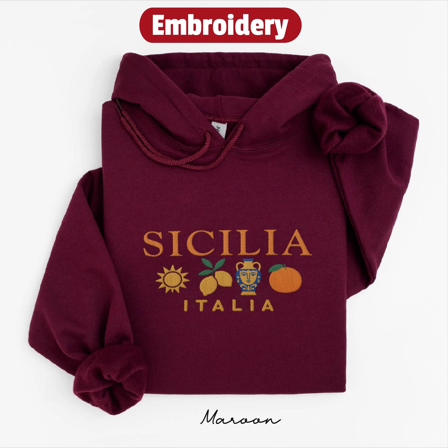 Sicily embroidery hoodie