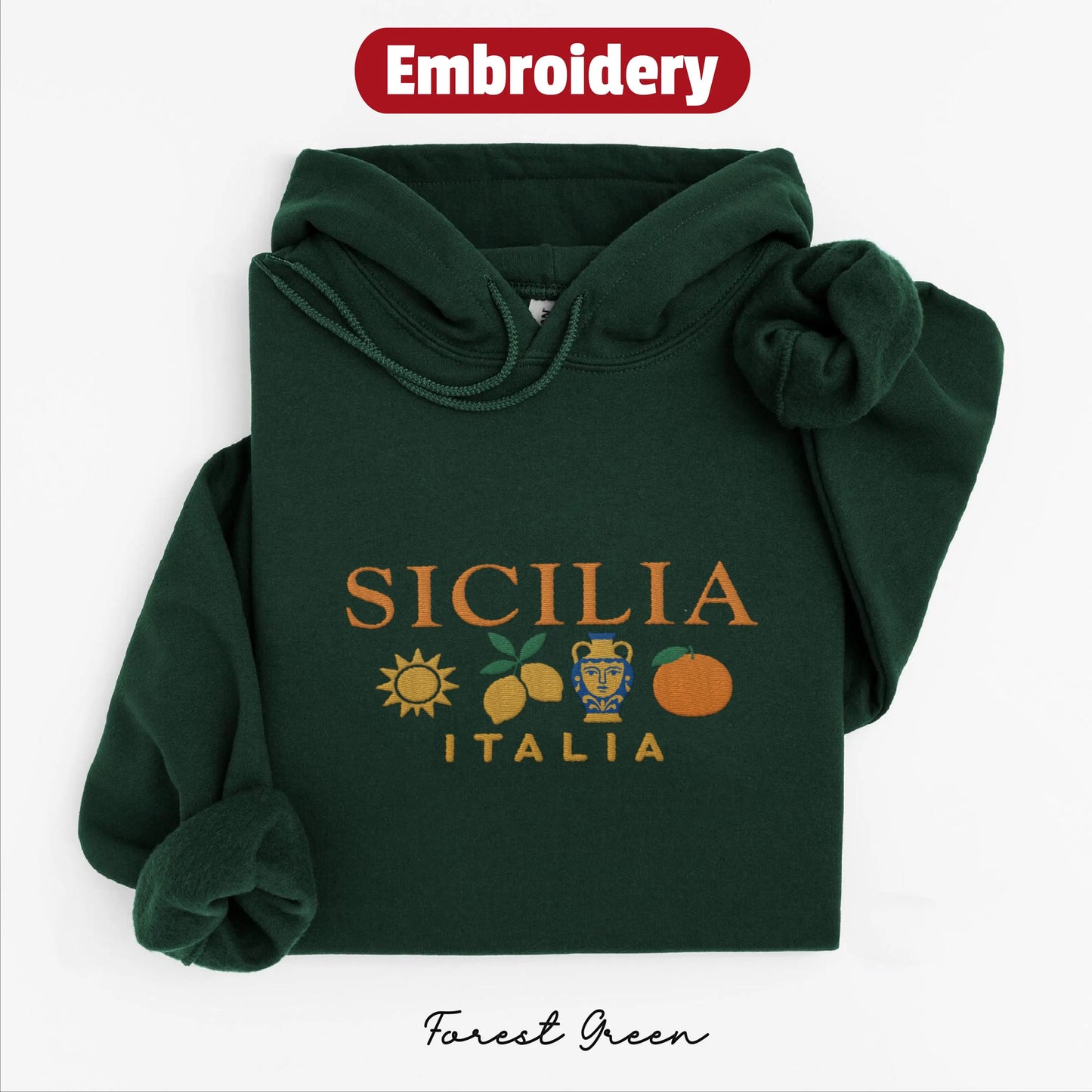 Sicily embroidery hoodie