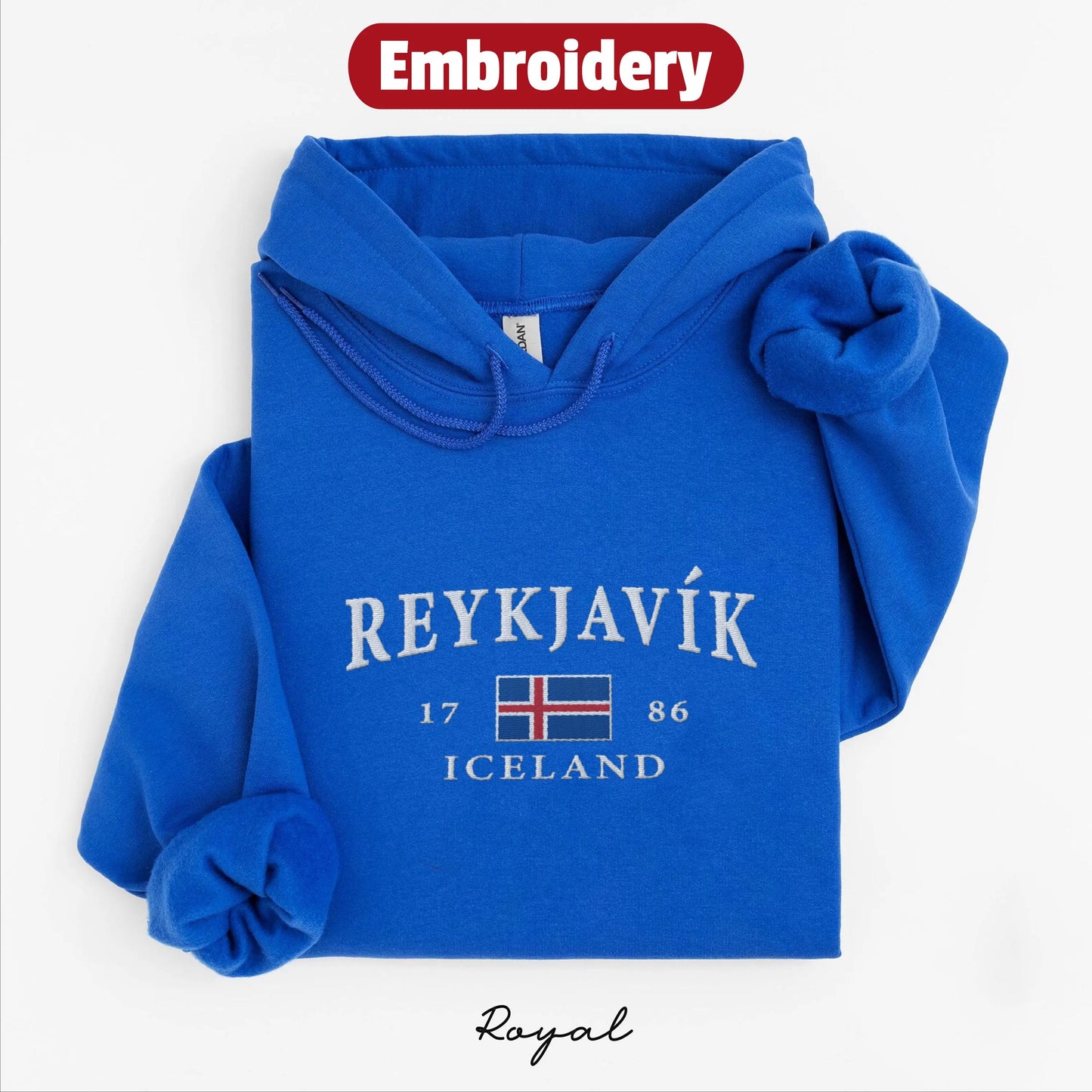 Reykjavík embroidery hoodie