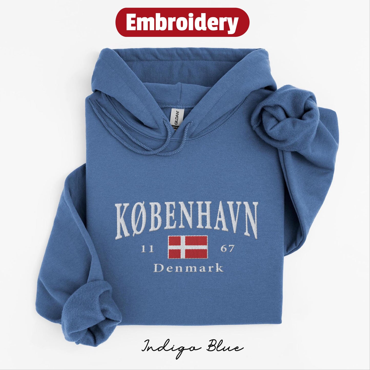 Copenhagen embroidery hoodie