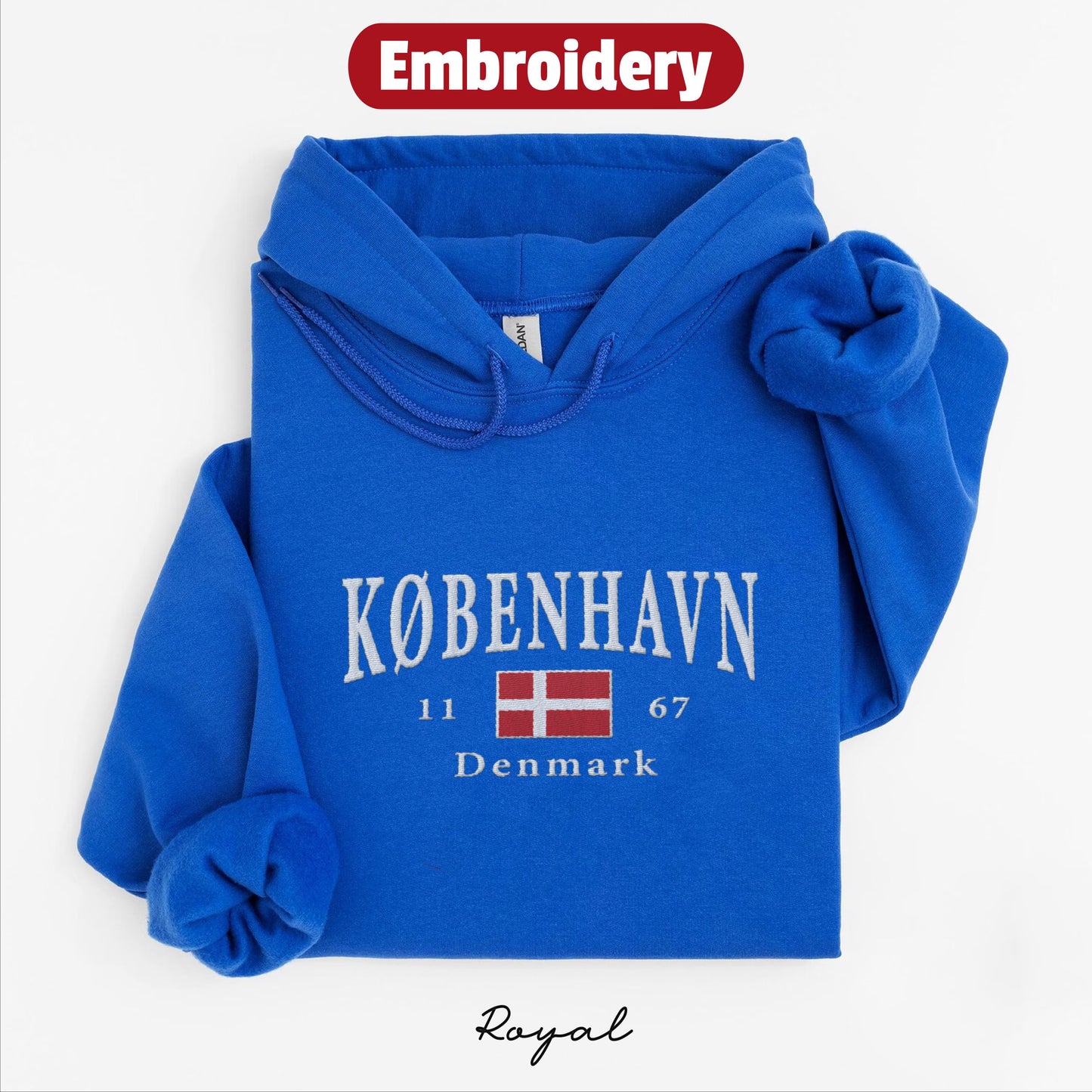 Copenhagen embroidery hoodie