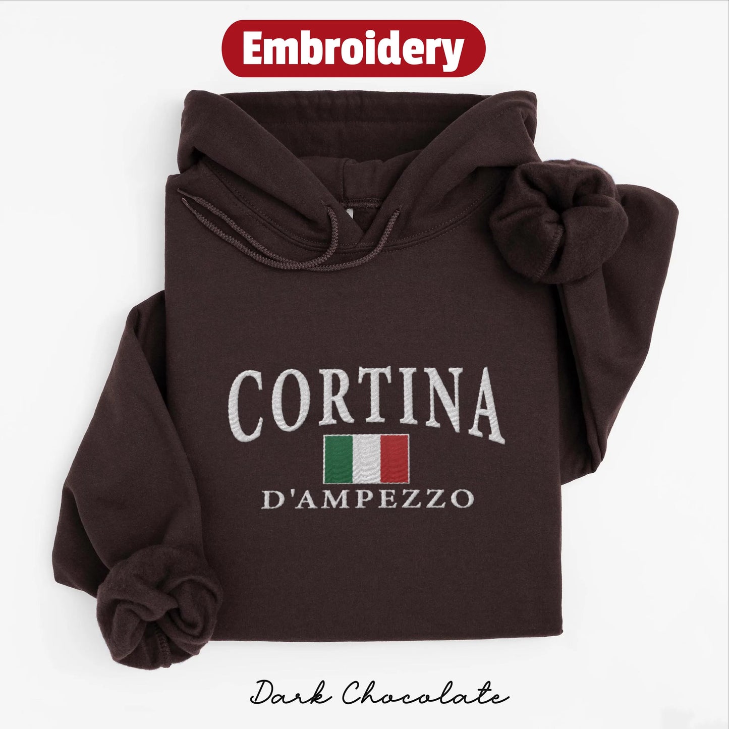 Cortina d Ampezzo embroidery hoodie