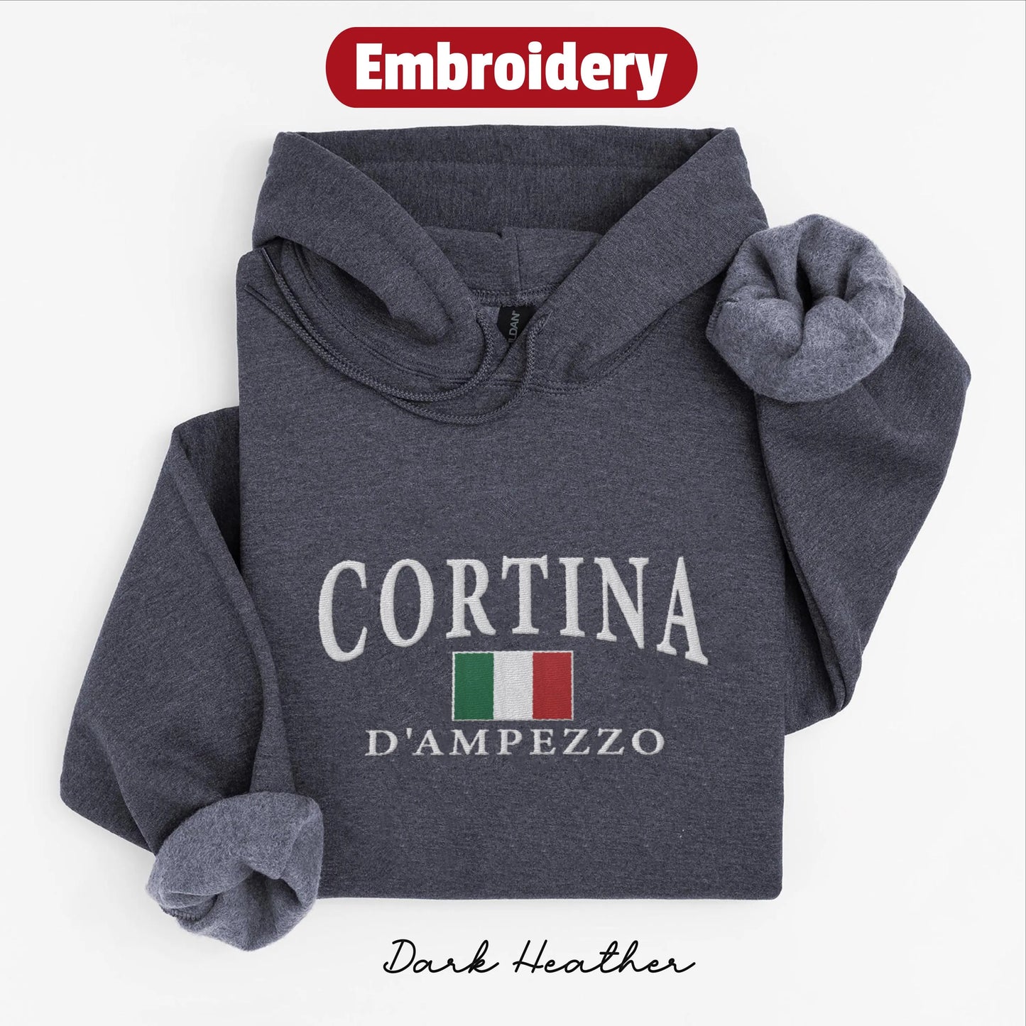 Cortina d Ampezzo embroidery hoodie