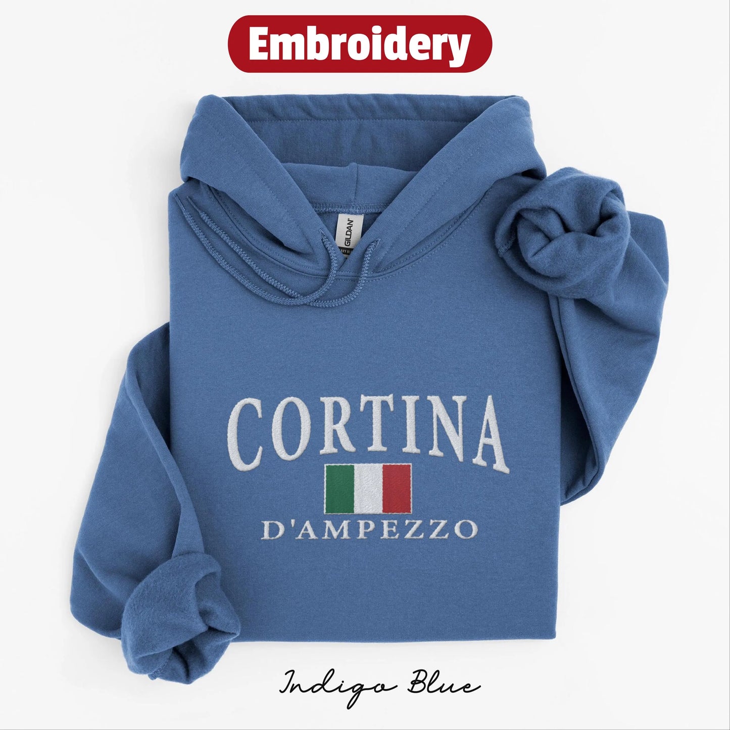 Cortina d Ampezzo embroidery hoodie