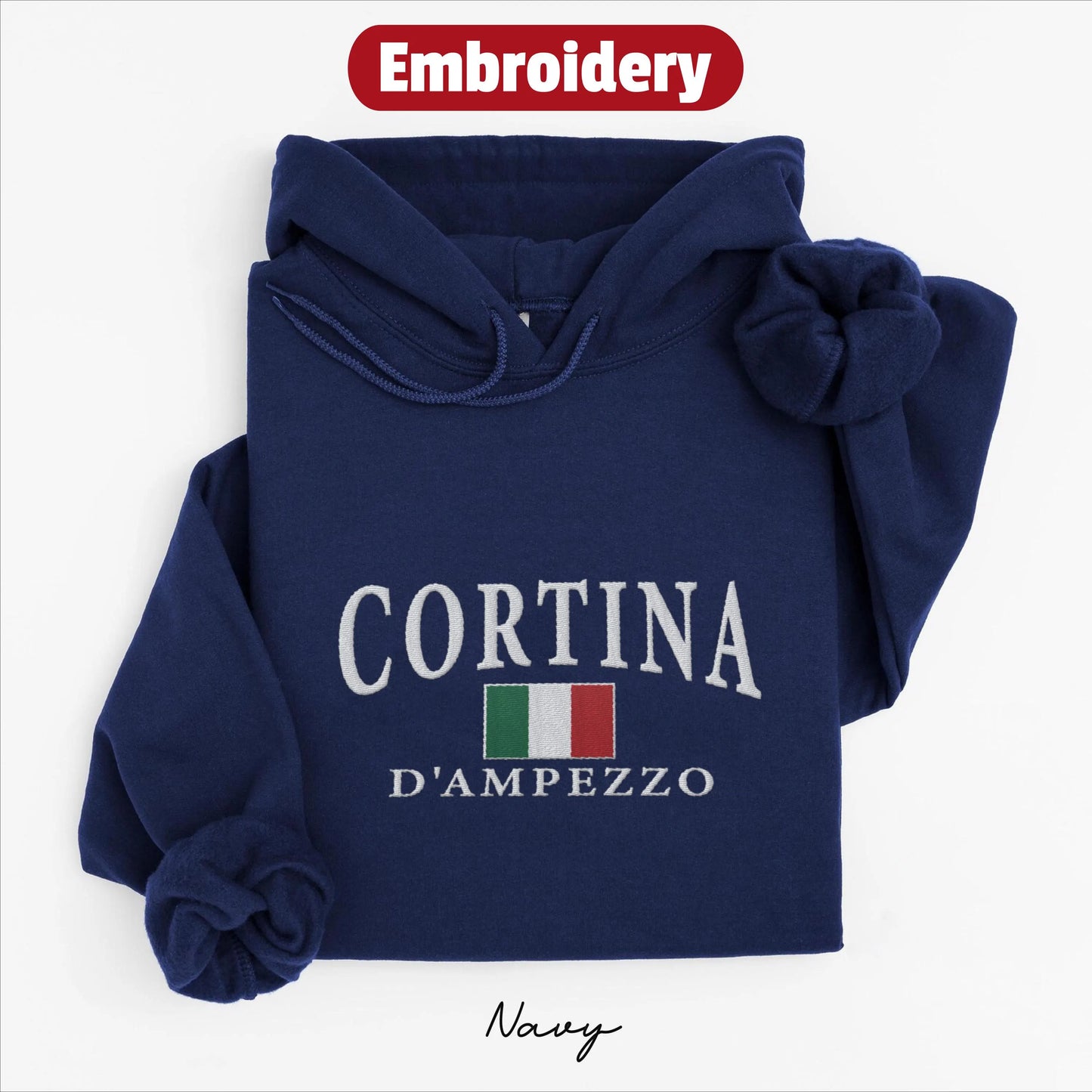 Cortina d Ampezzo embroidery hoodie