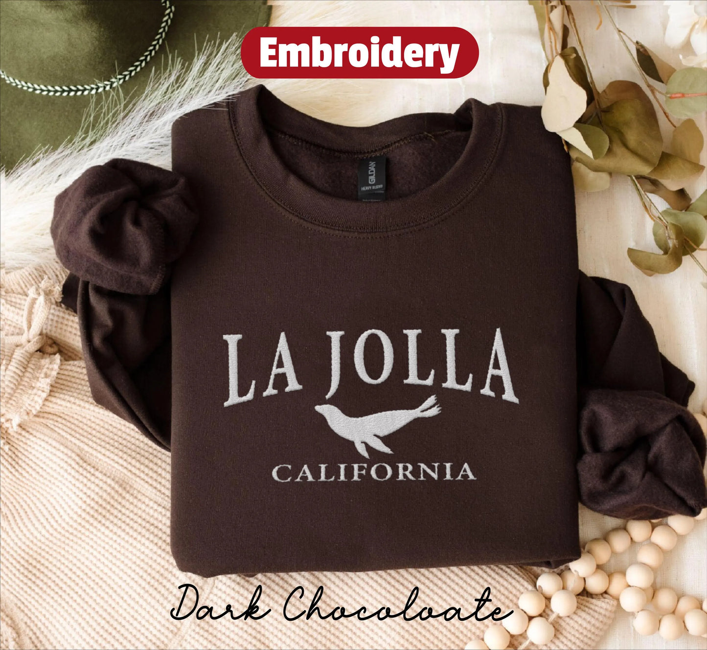 La Jolla embroidered sweatshirt crewneck