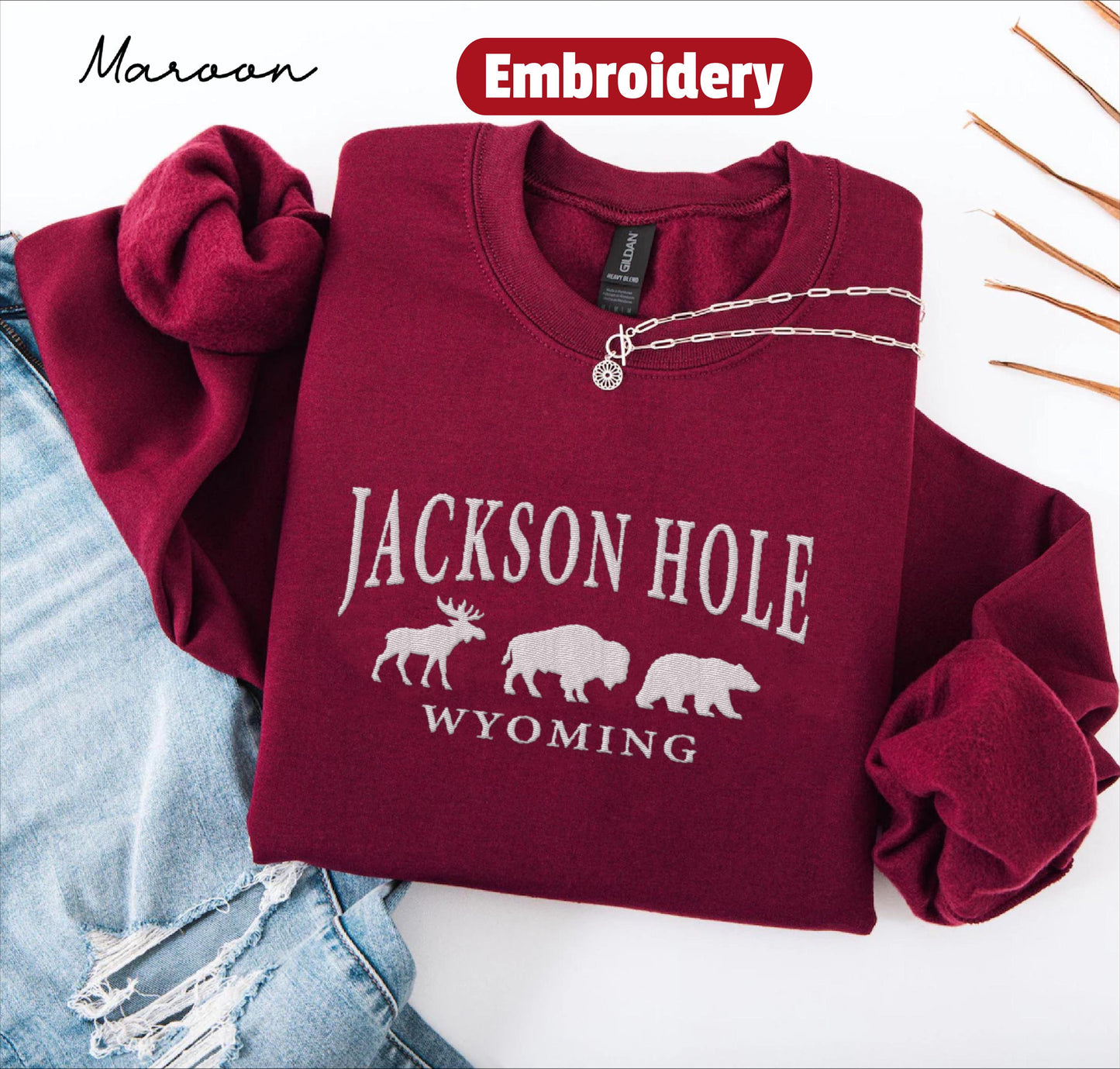 Jackson Hole embroidered sweatshirt crewneck