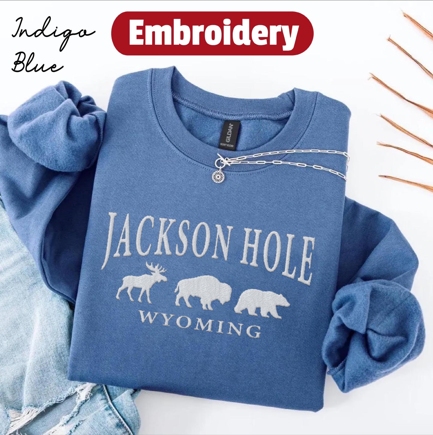 Jackson Hole embroidered sweatshirt crewneck