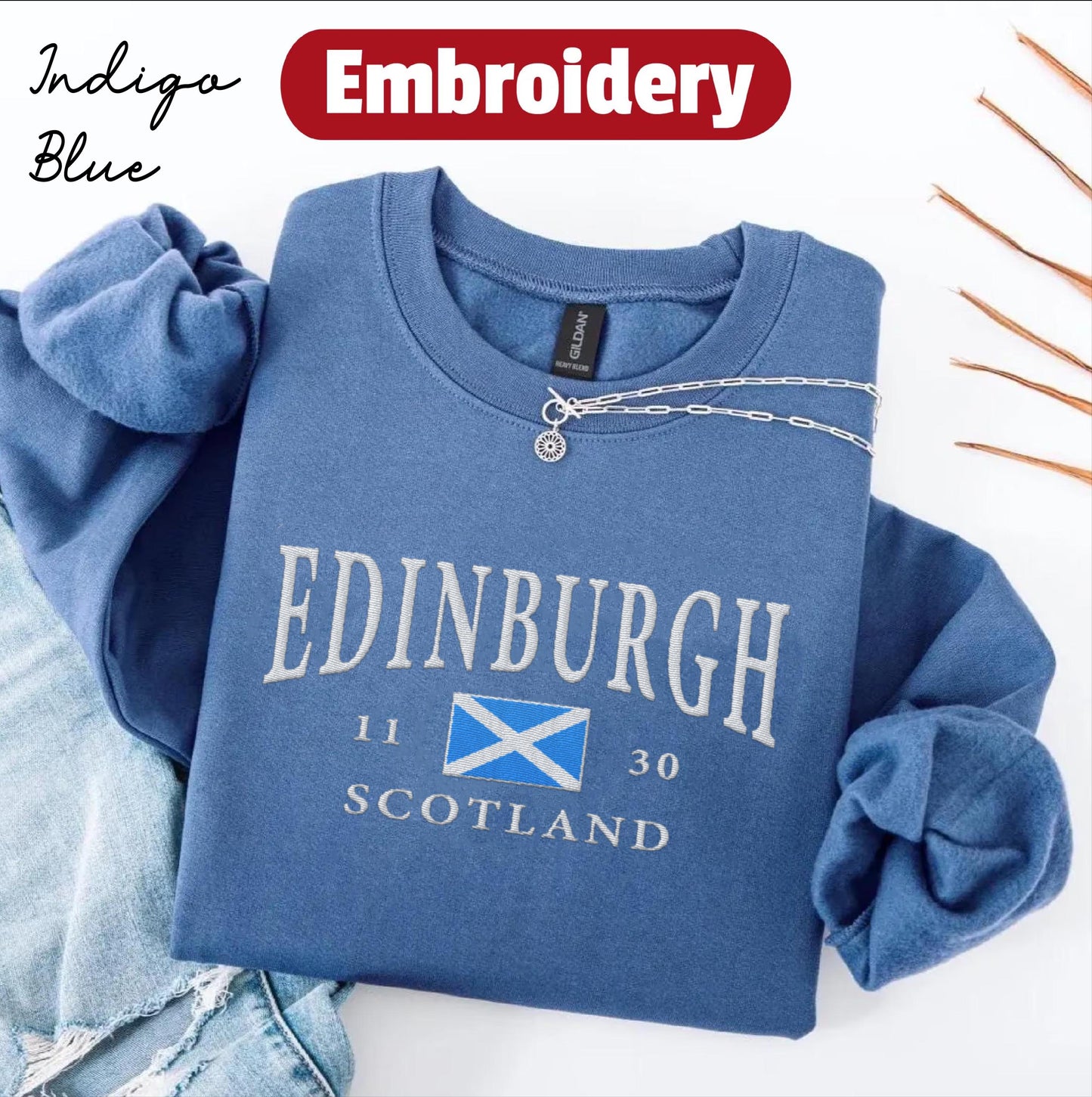 Edinburgh embroidered sweatshirt crewneck
