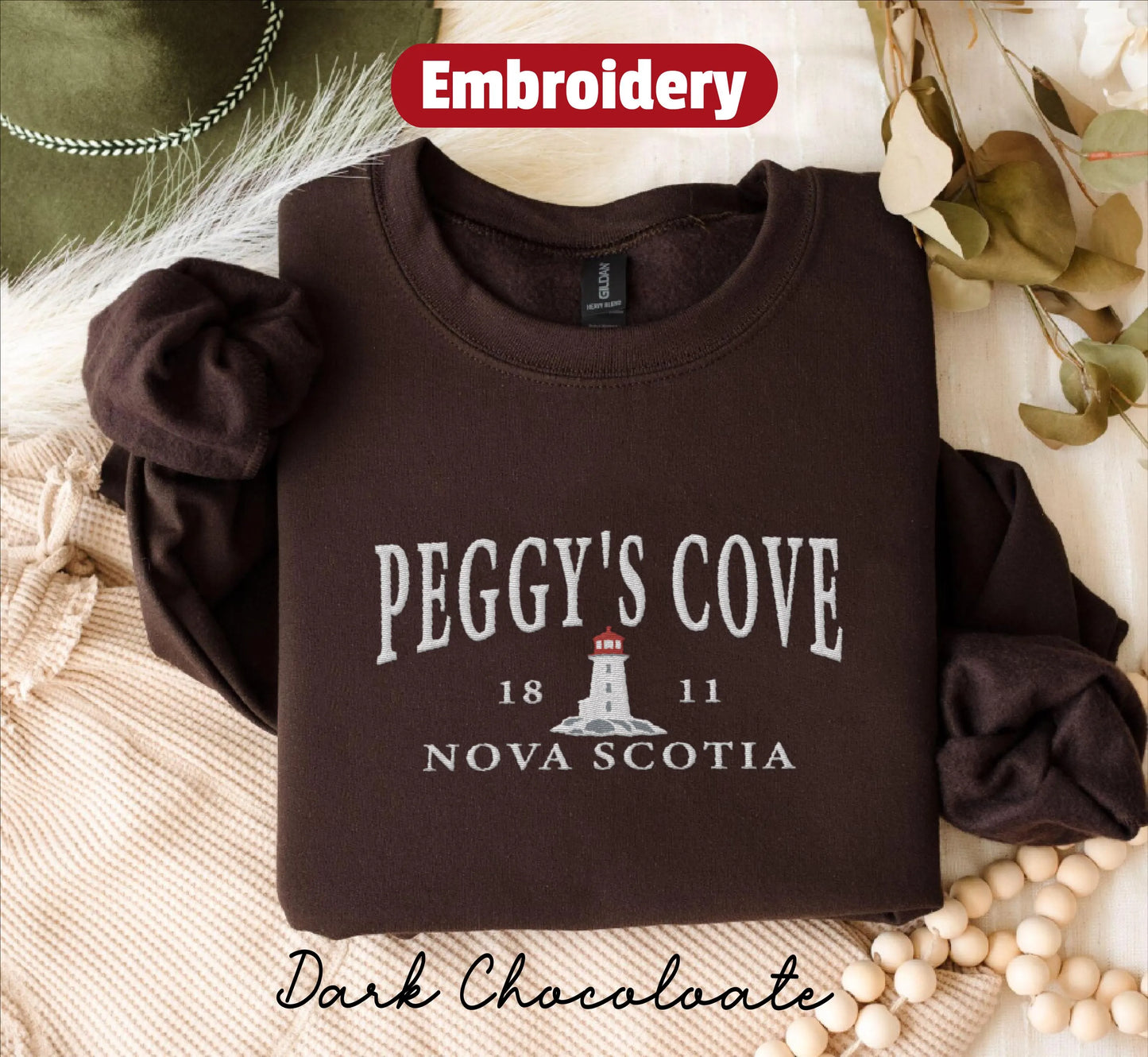 Peggys Cove embroidered sweatshirt crewneck