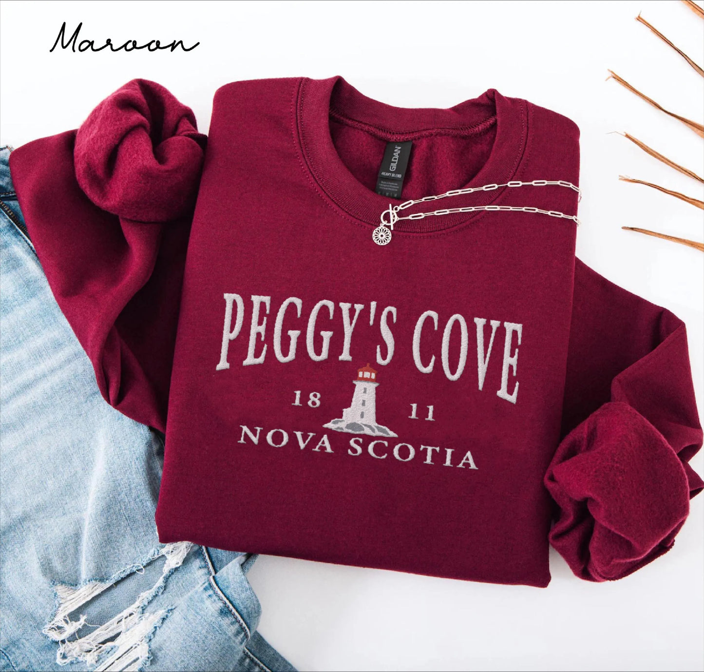 Peggys Cove embroidered sweatshirt crewneck