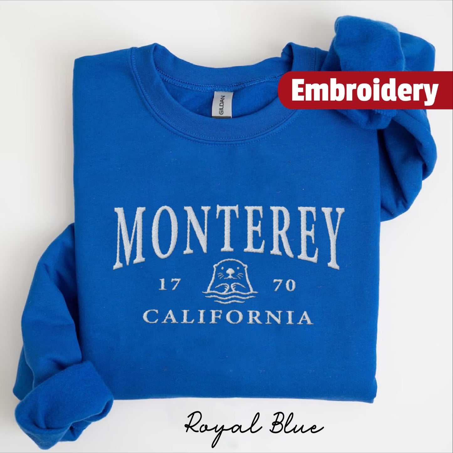 Monterey otter embroidered sweatshirt crewneck