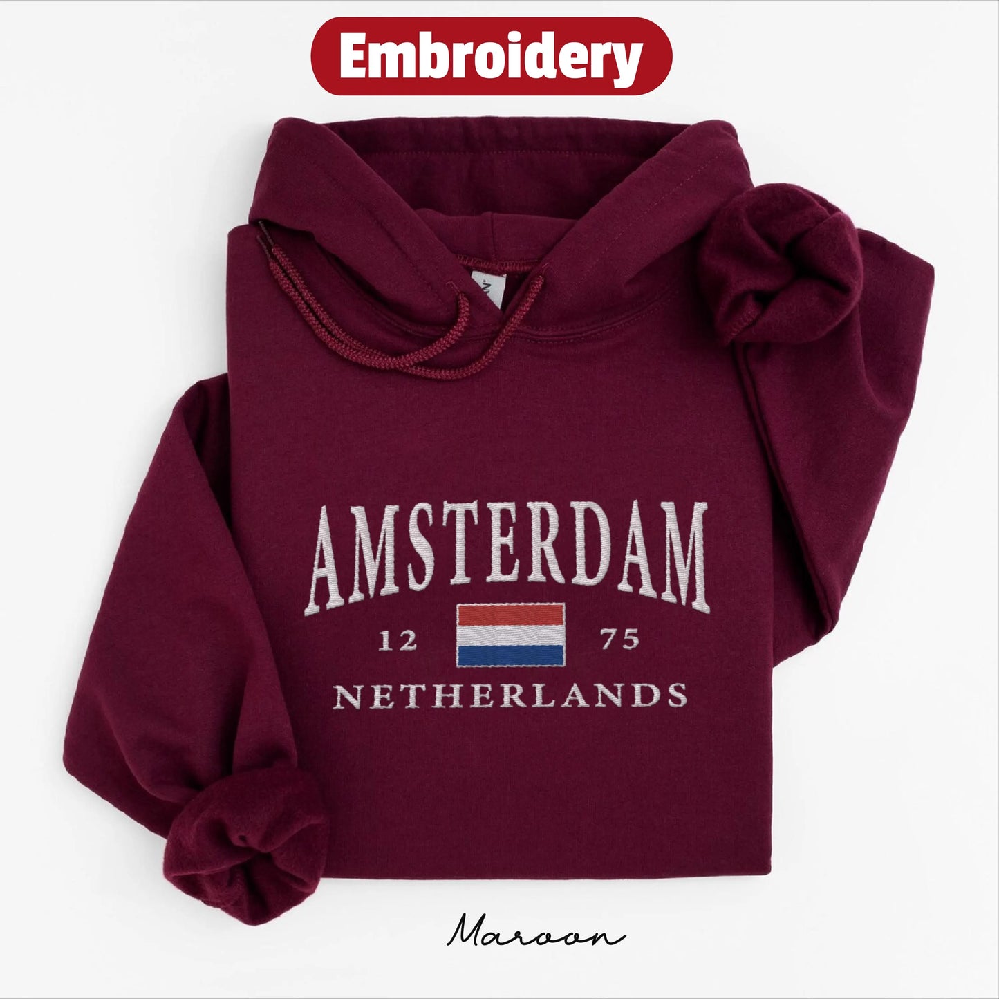 Amsterdam embroidered hoodie