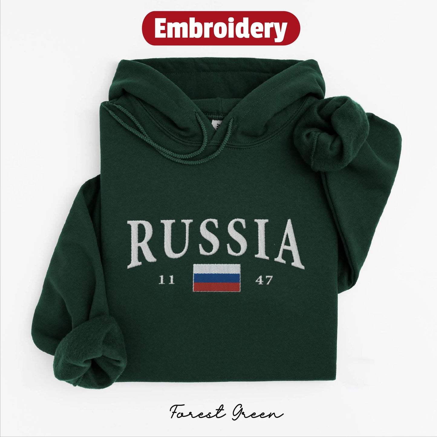 Russia embroidered hoodie