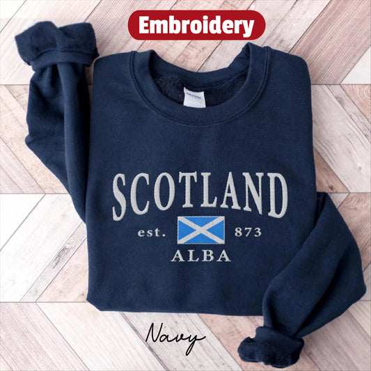 Scotland embroidery sweatshirt crewneck