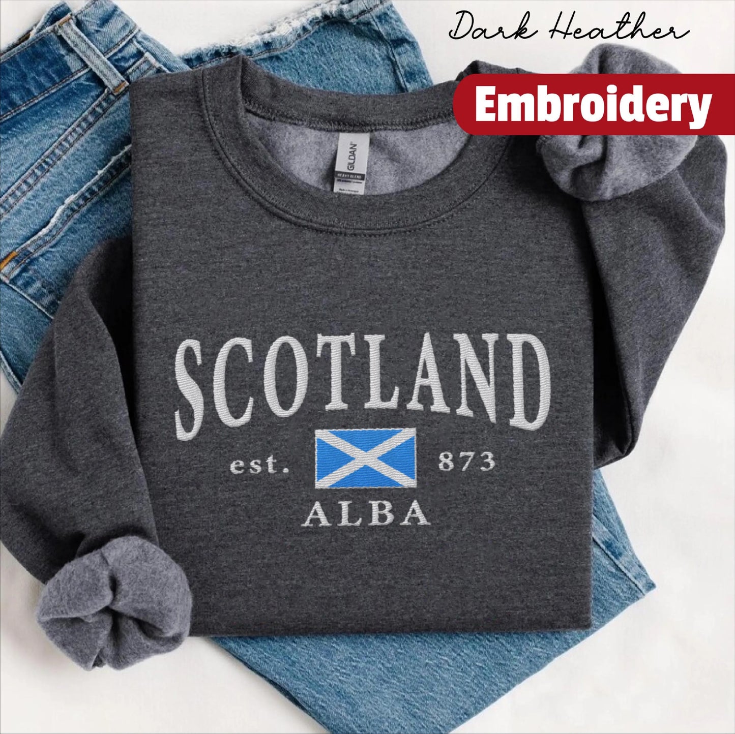 Scotland embroidery sweatshirt crewneck