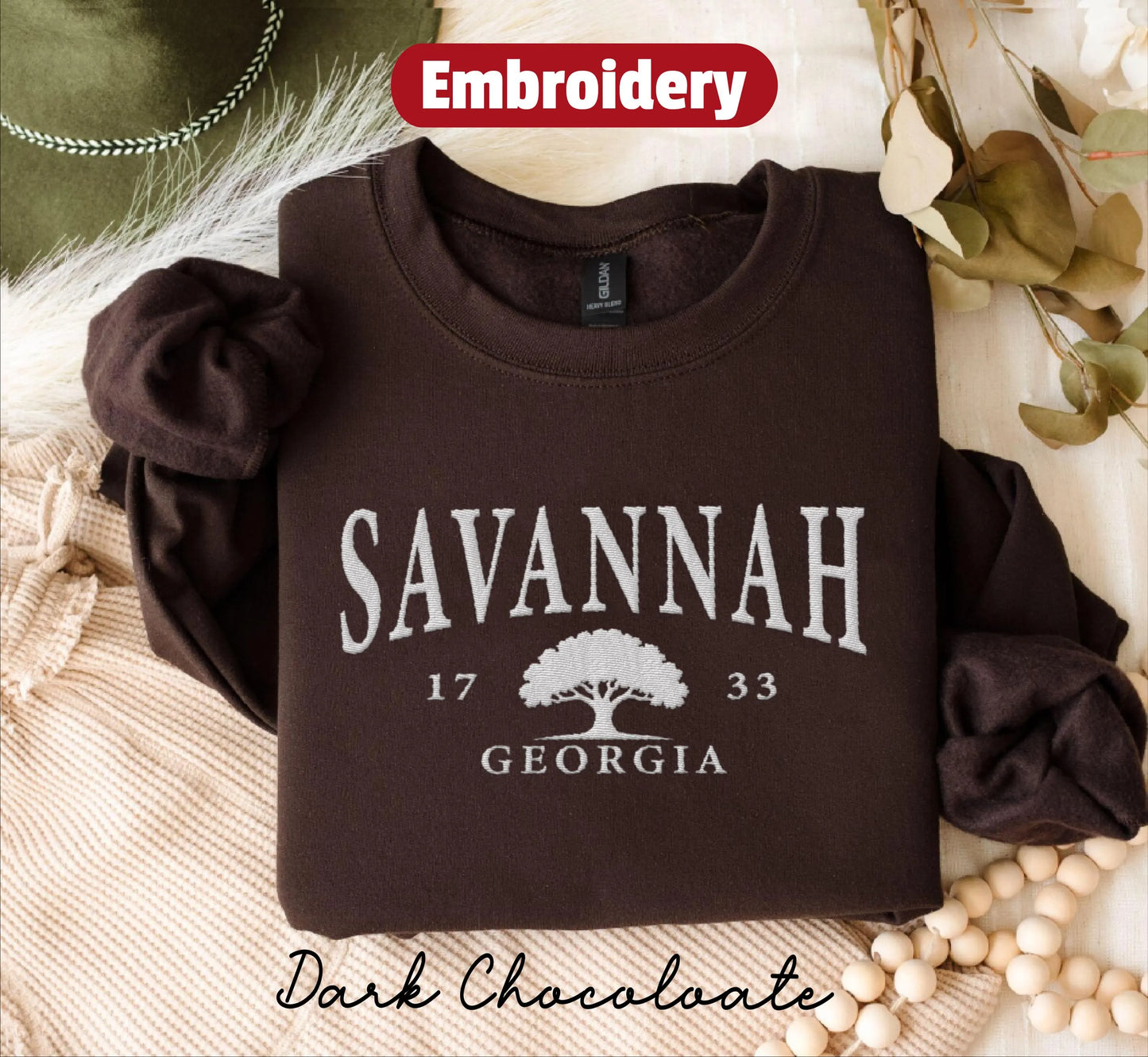 Savannah Georgia  embroidered sweatshirt