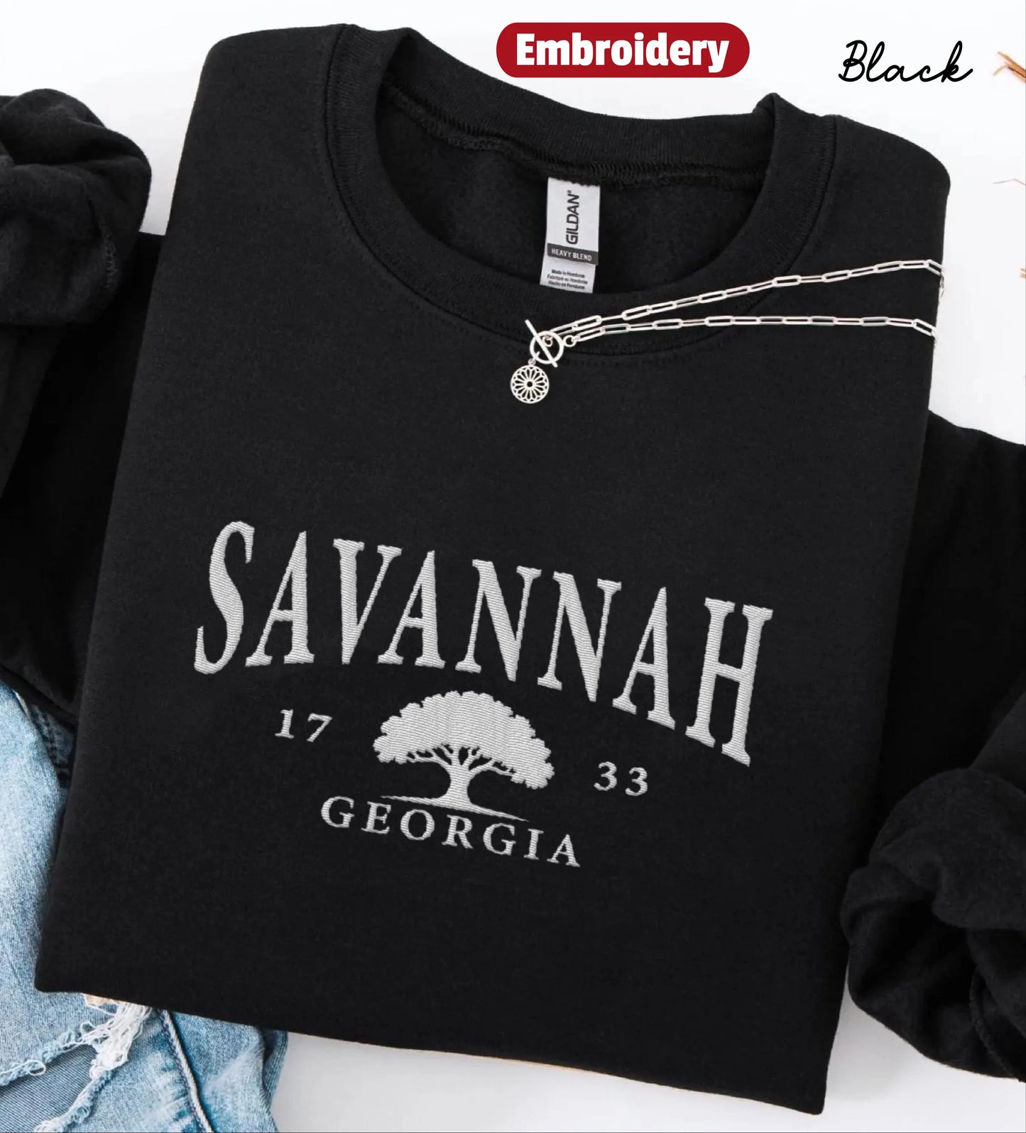 Savannah Georgia  embroidered sweatshirt