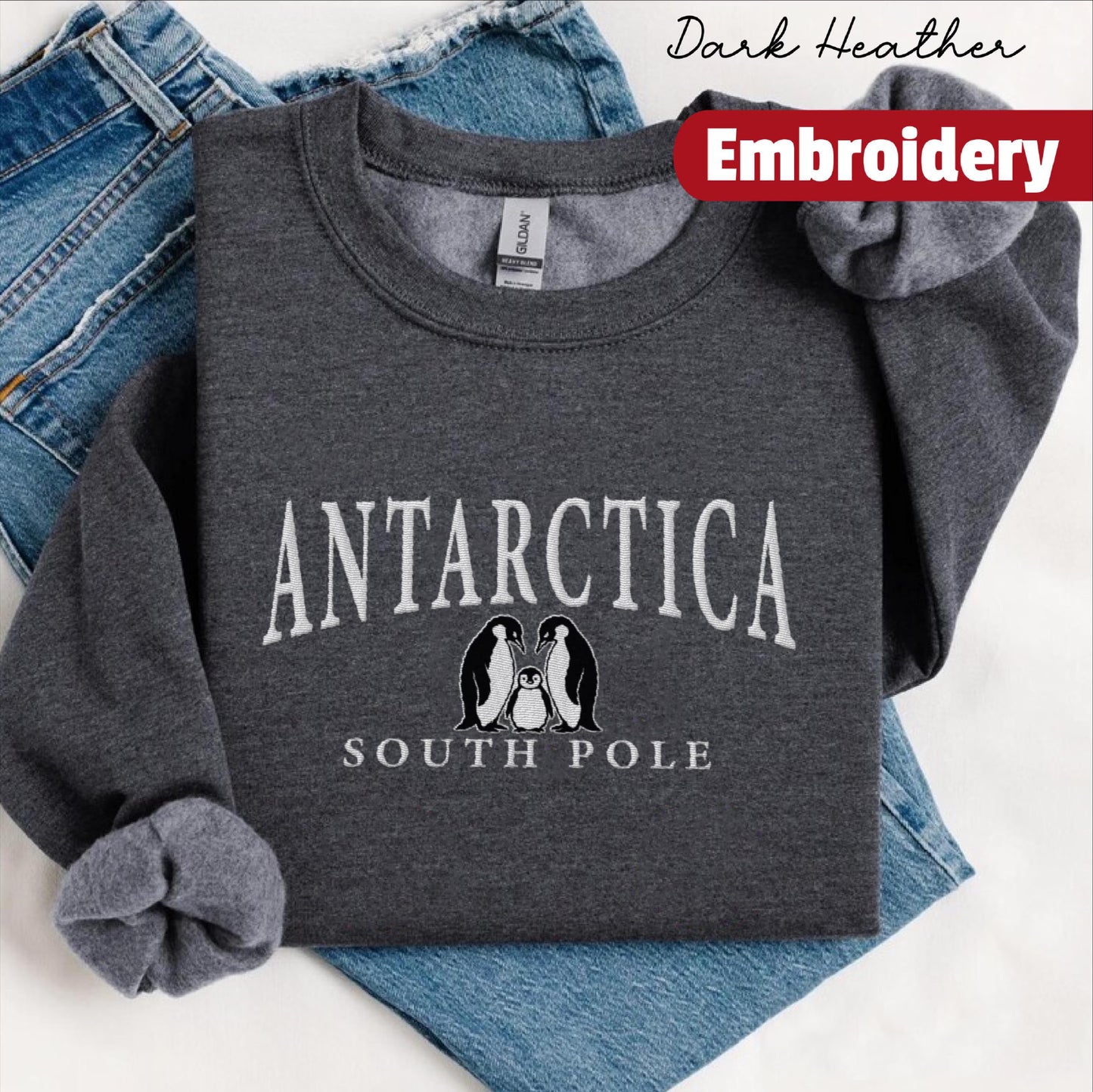 Antarctica Penguin embroidered sweatshirt