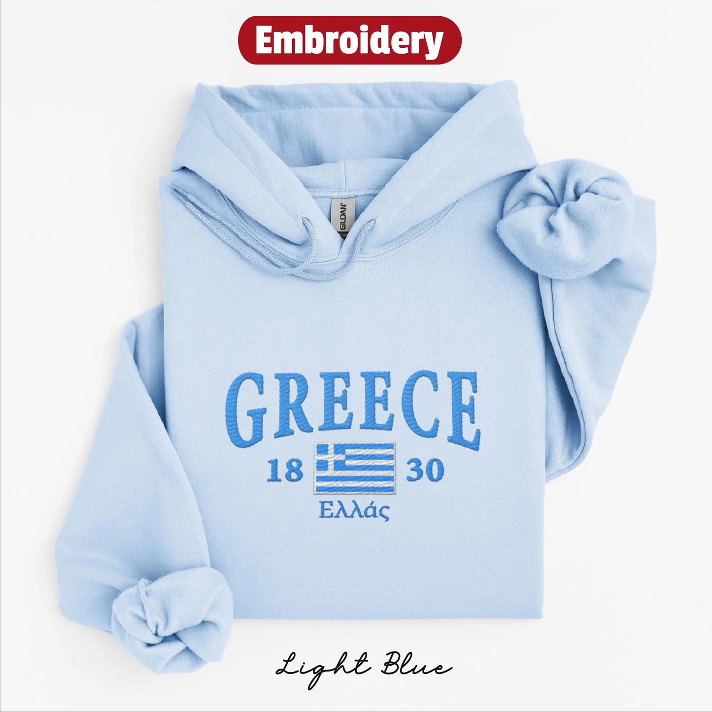 Greece embroidery hoodie