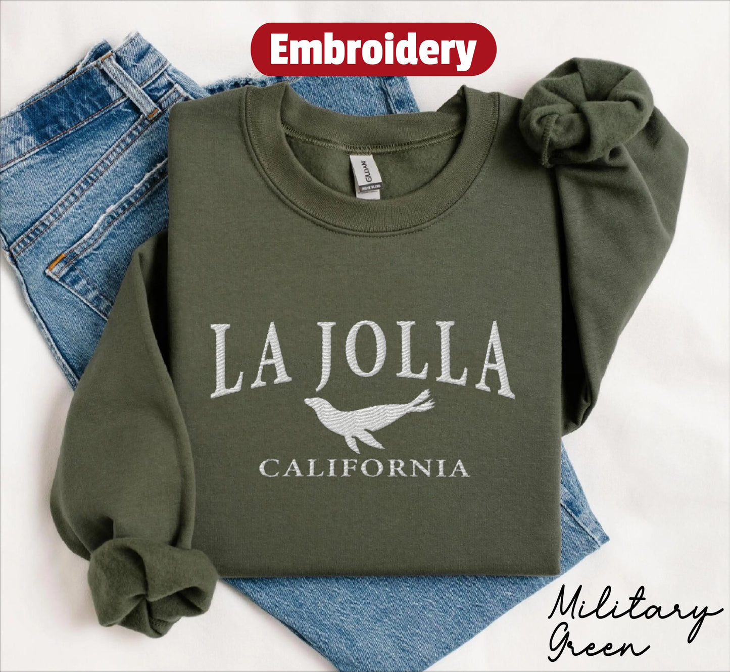 La Jolla embroidered sweatshirt crewneck