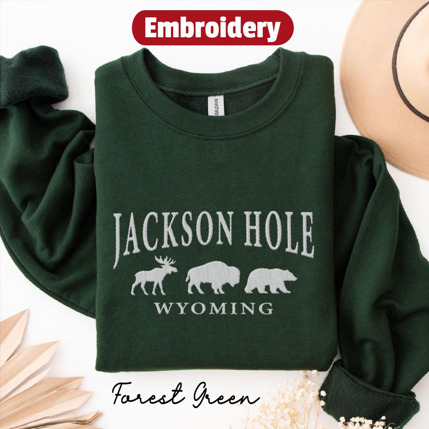 Jackson Hole embroidered sweatshirt crewneck