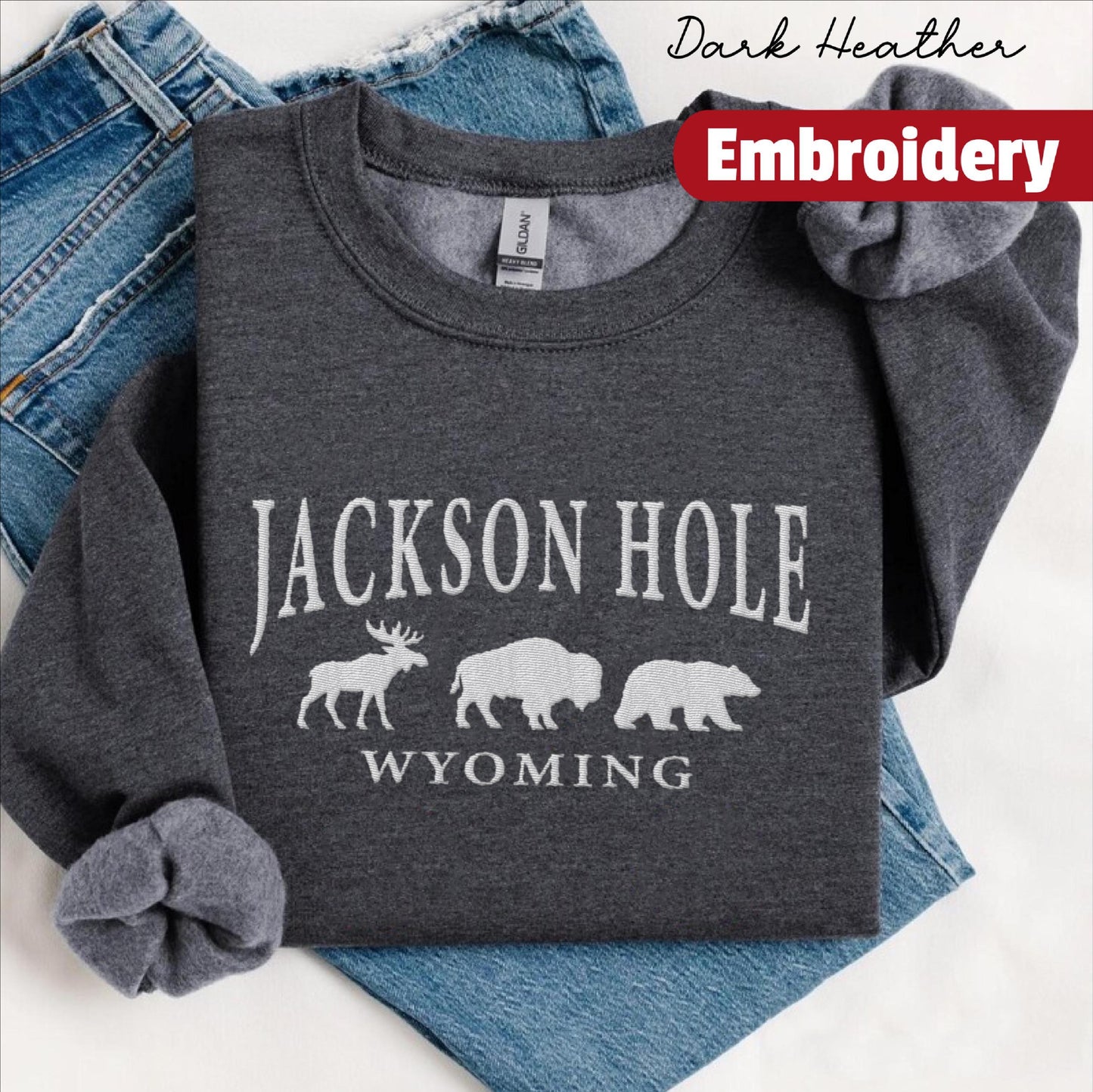 Jackson Hole embroidered sweatshirt crewneck