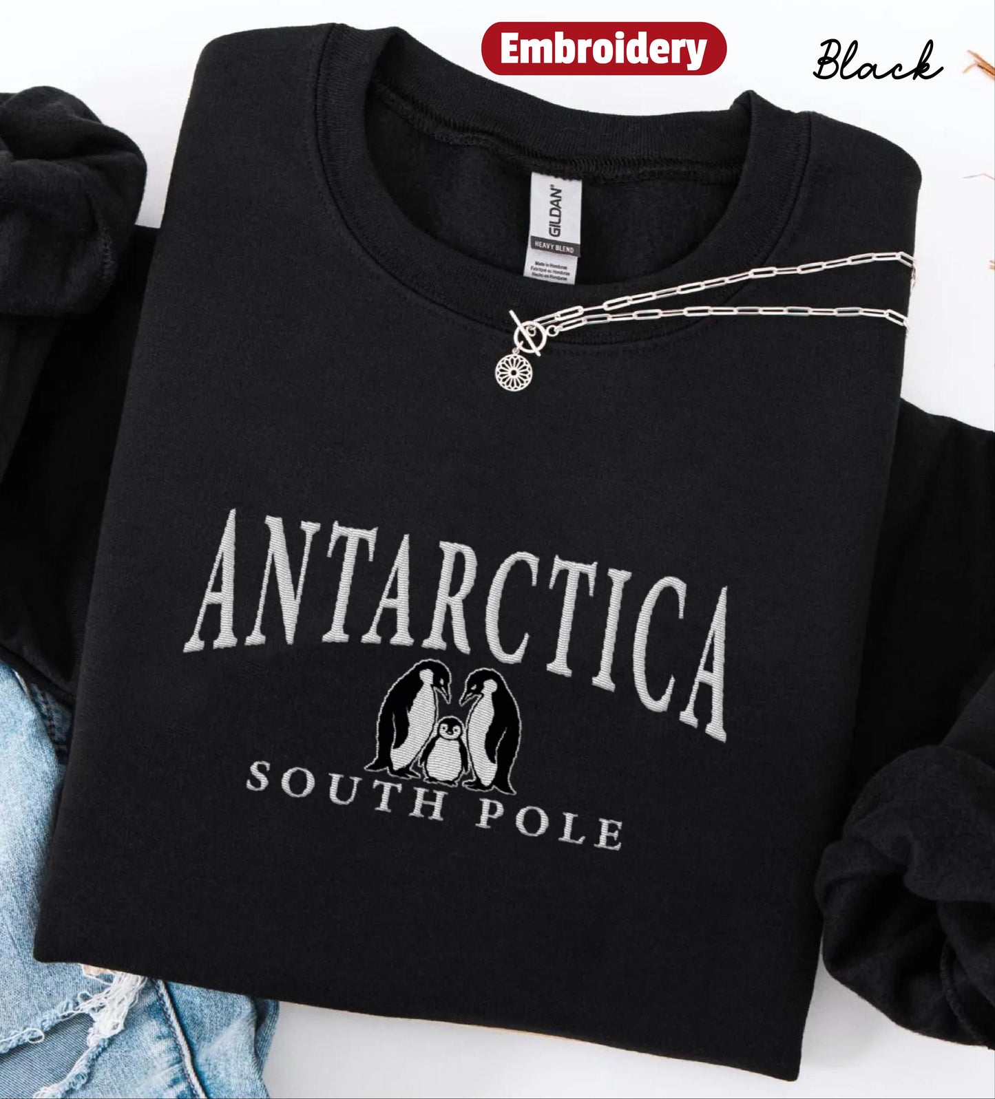 Antarctica Penguin embroidered sweatshirt