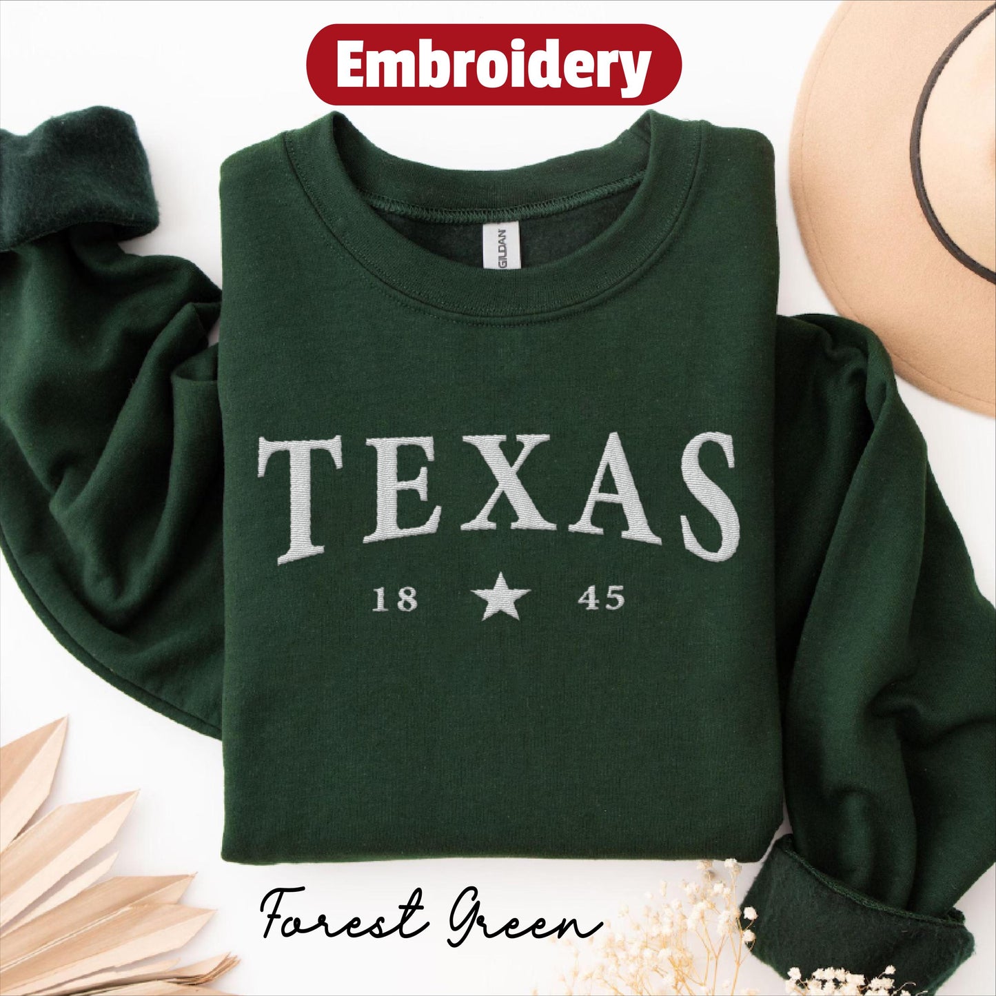 Texas embroidered sweatshirt crewneck