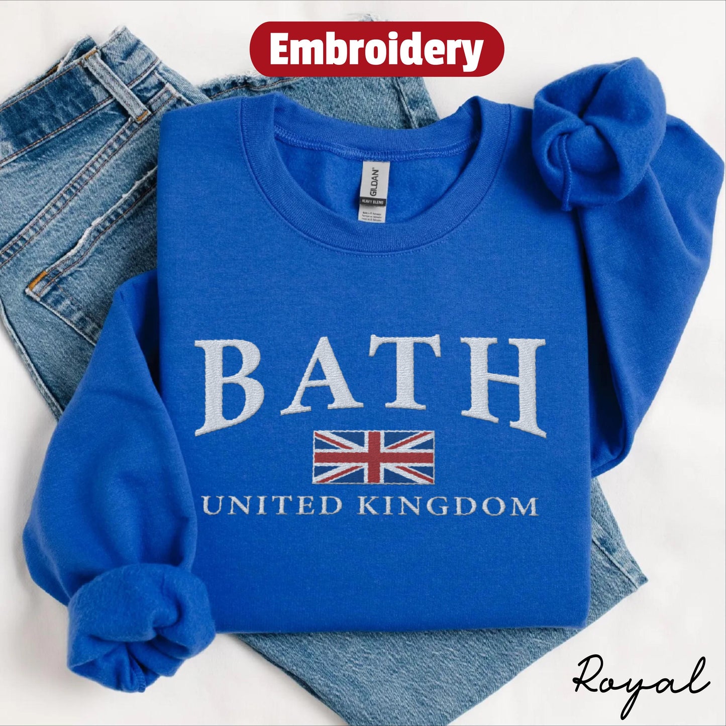 Bath UK embroidered sweatshirt crewneck