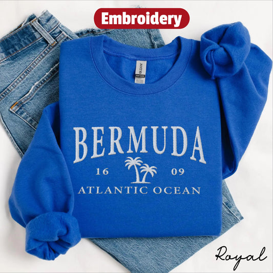Bermuda embroidered sweatshirt crewneck