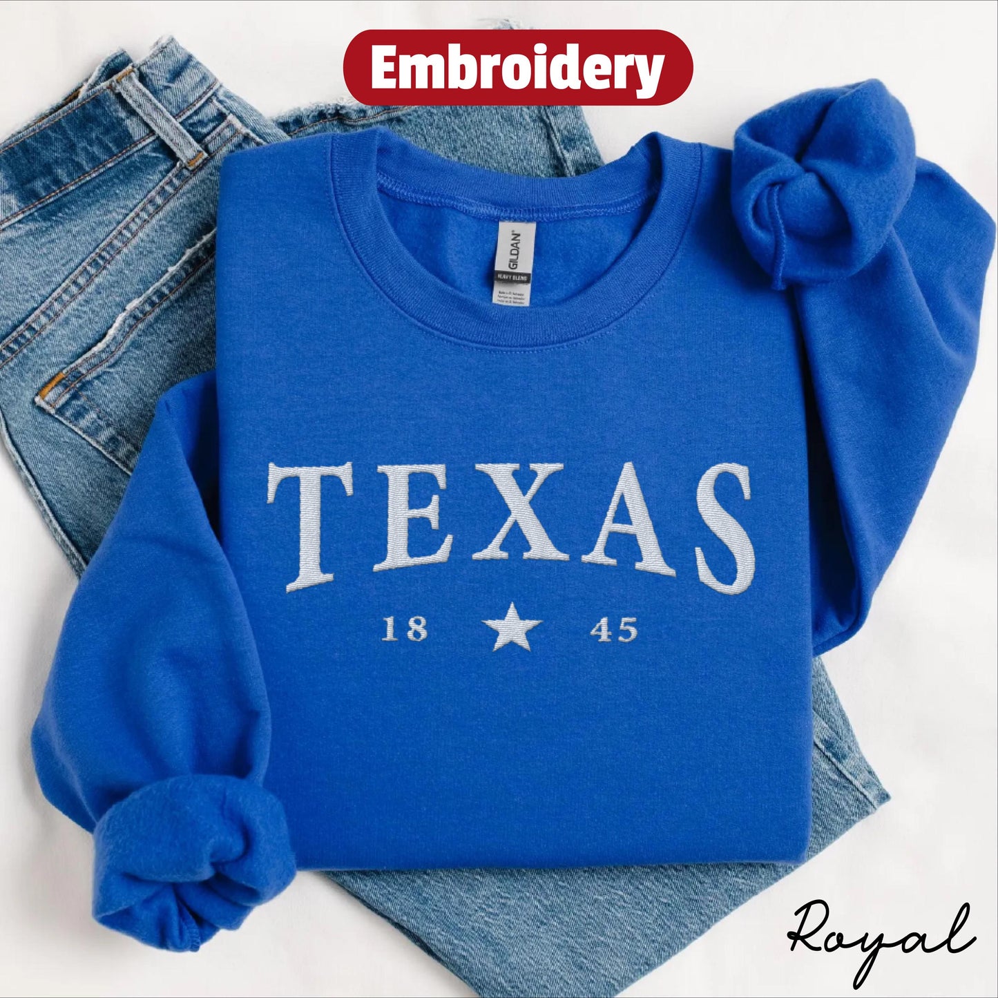 Texas embroidered sweatshirt crewneck
