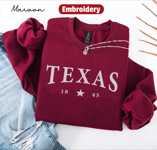 Texas embroidered sweatshirt crewneck