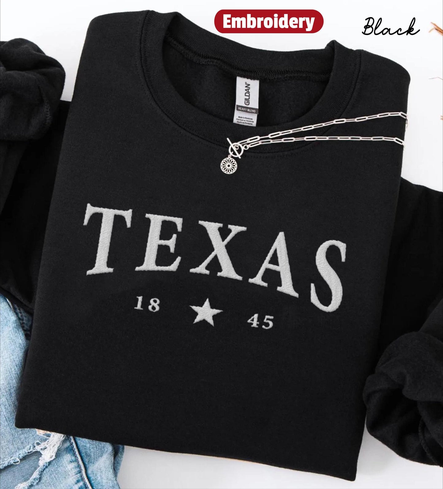 Texas embroidered sweatshirt crewneck