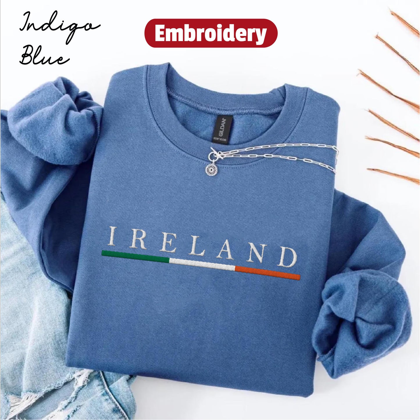 Ireland  embroidery sweatshirt crewneck