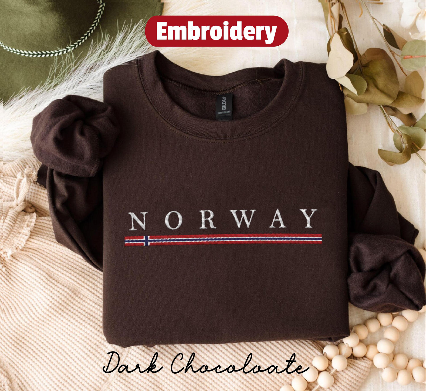 Norway embroidery sweatshirt crewneck