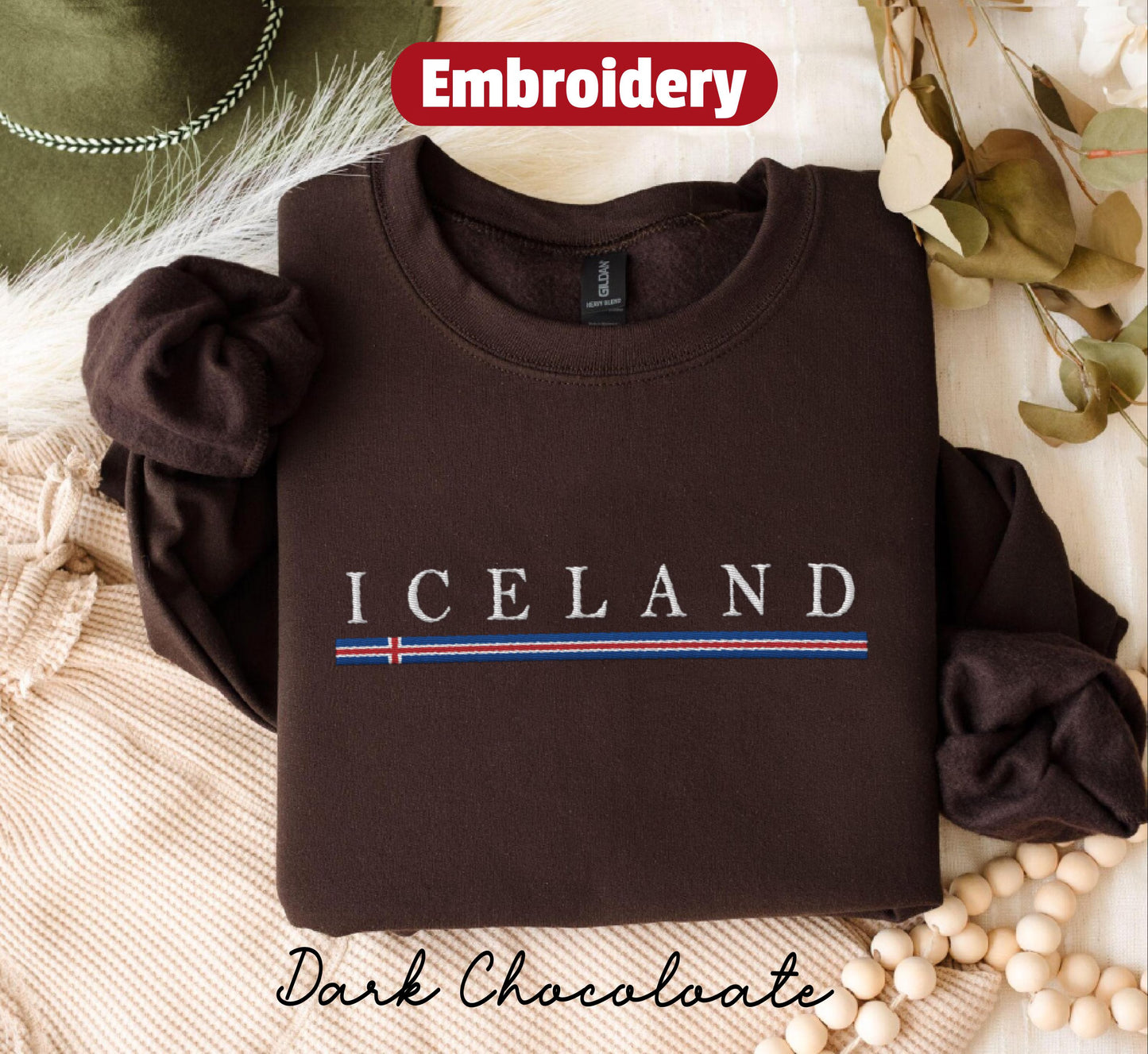 Iceland embroidered sweatshirt crewneck