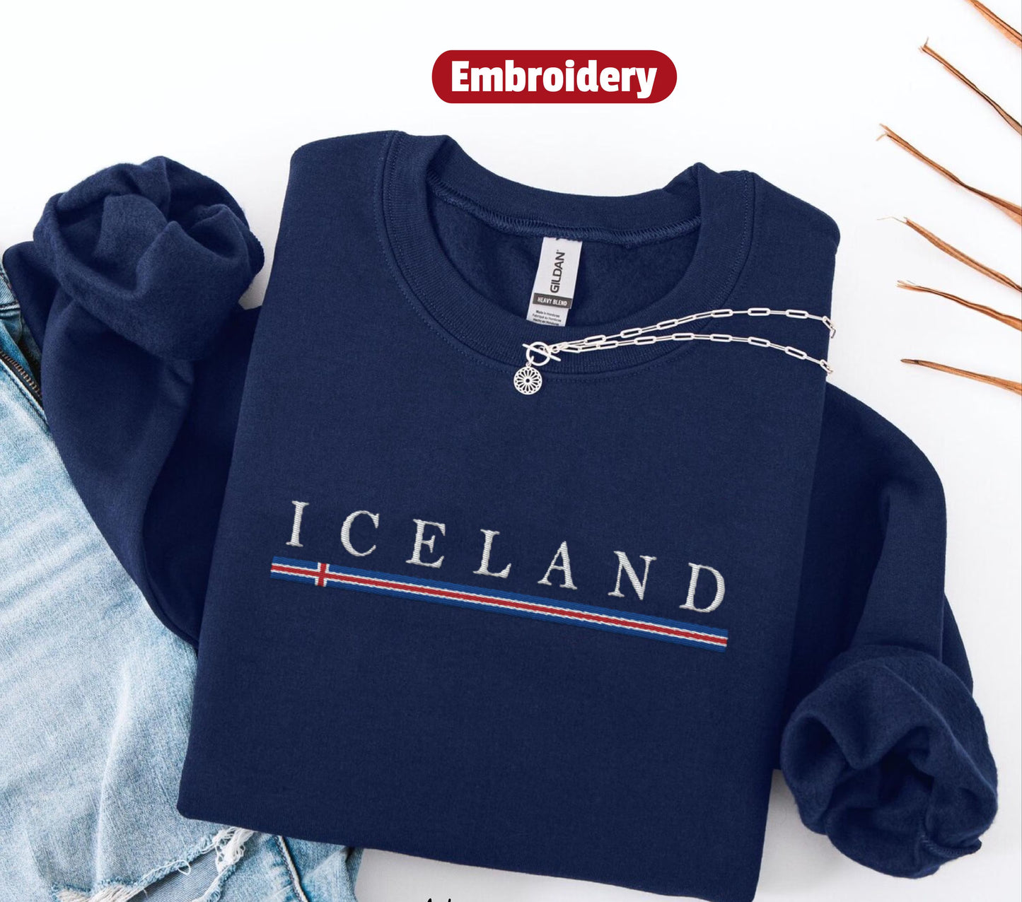 Iceland embroidered sweatshirt crewneck