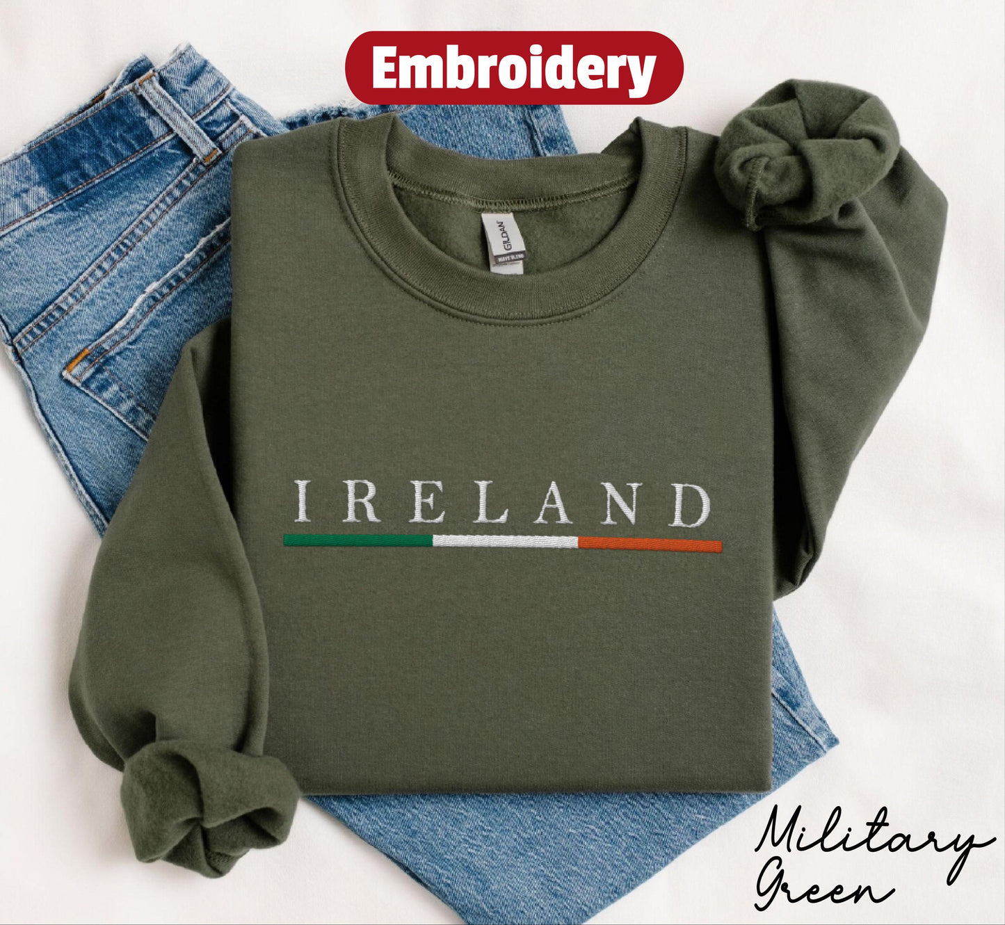 Ireland  embroidery sweatshirt crewneck