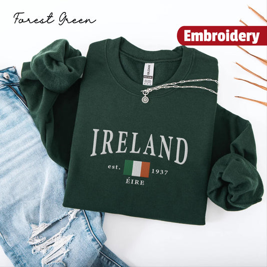 Ireland embroidery sweatshirt crewneck