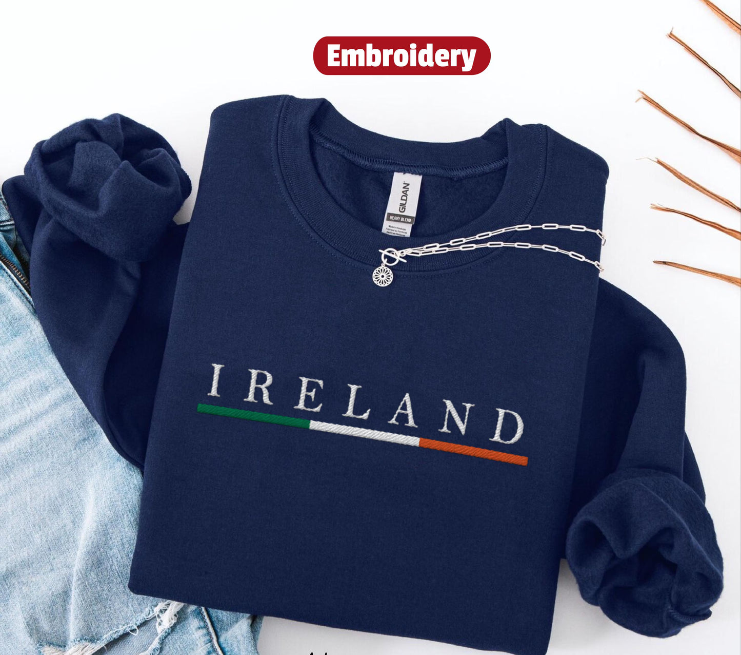 Ireland  embroidery sweatshirt crewneck