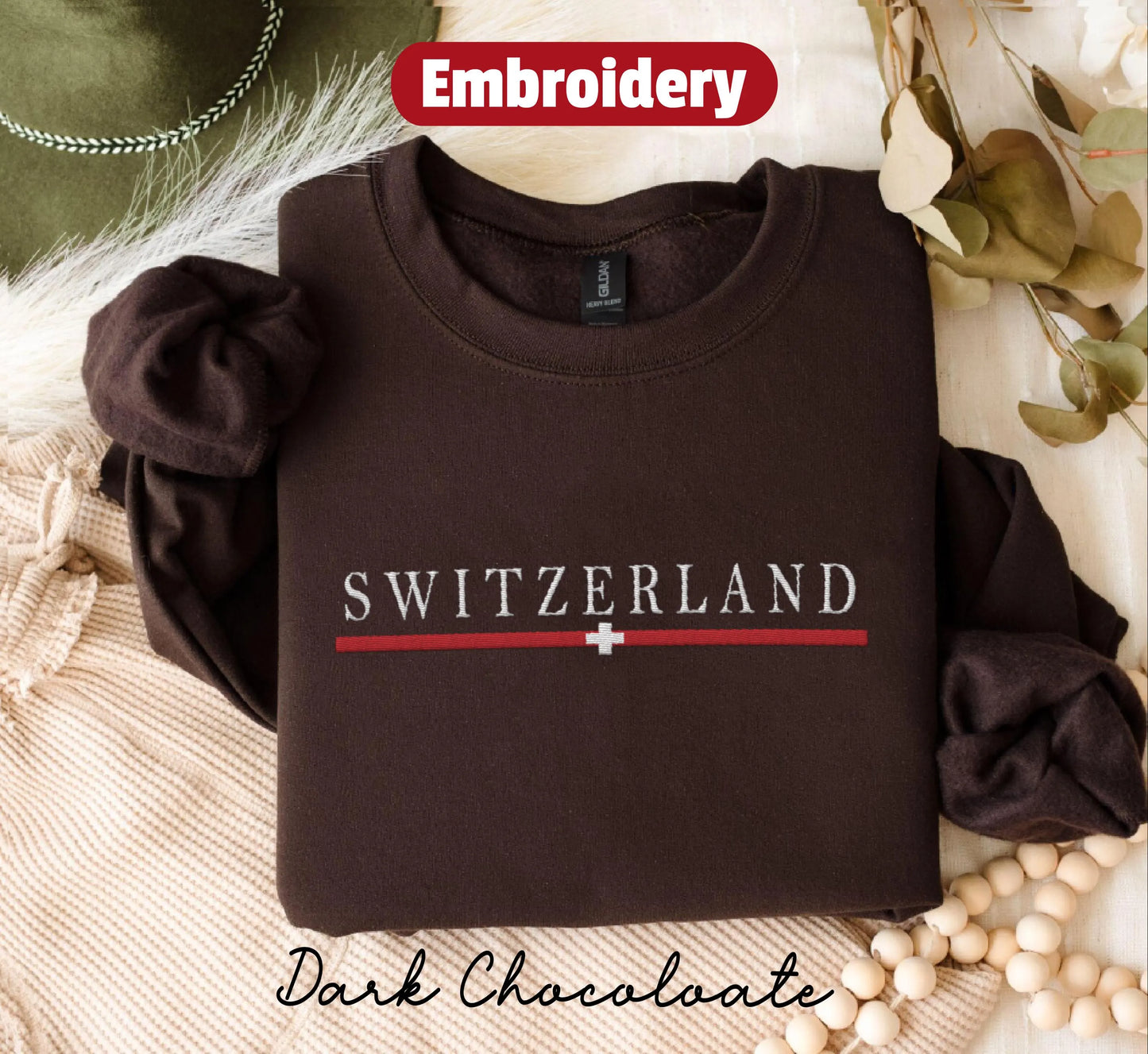 Switzerland embroidered sweatshirt crewneck